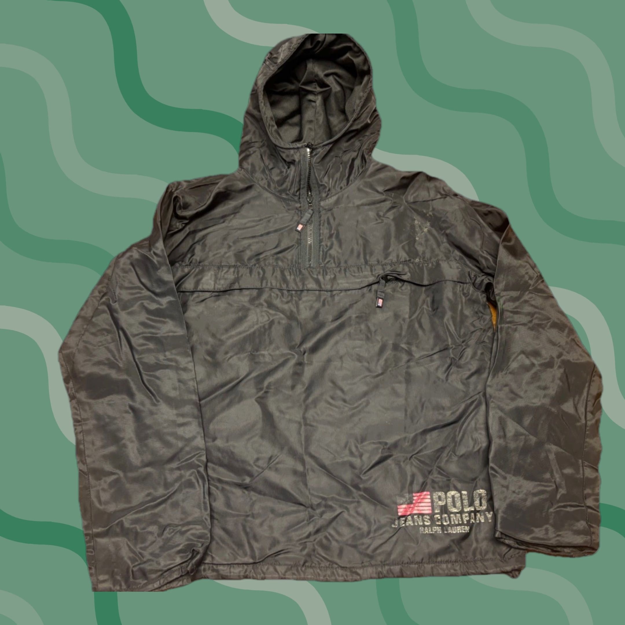 Ralph Lauren VINTAGE Ralph Lauren Jacket Anorak Hooded Nylon Black M Mens Size M Pullover Polo Jeans Co. Size US M / EU 48-50 / 2 - 1 Thumbnail