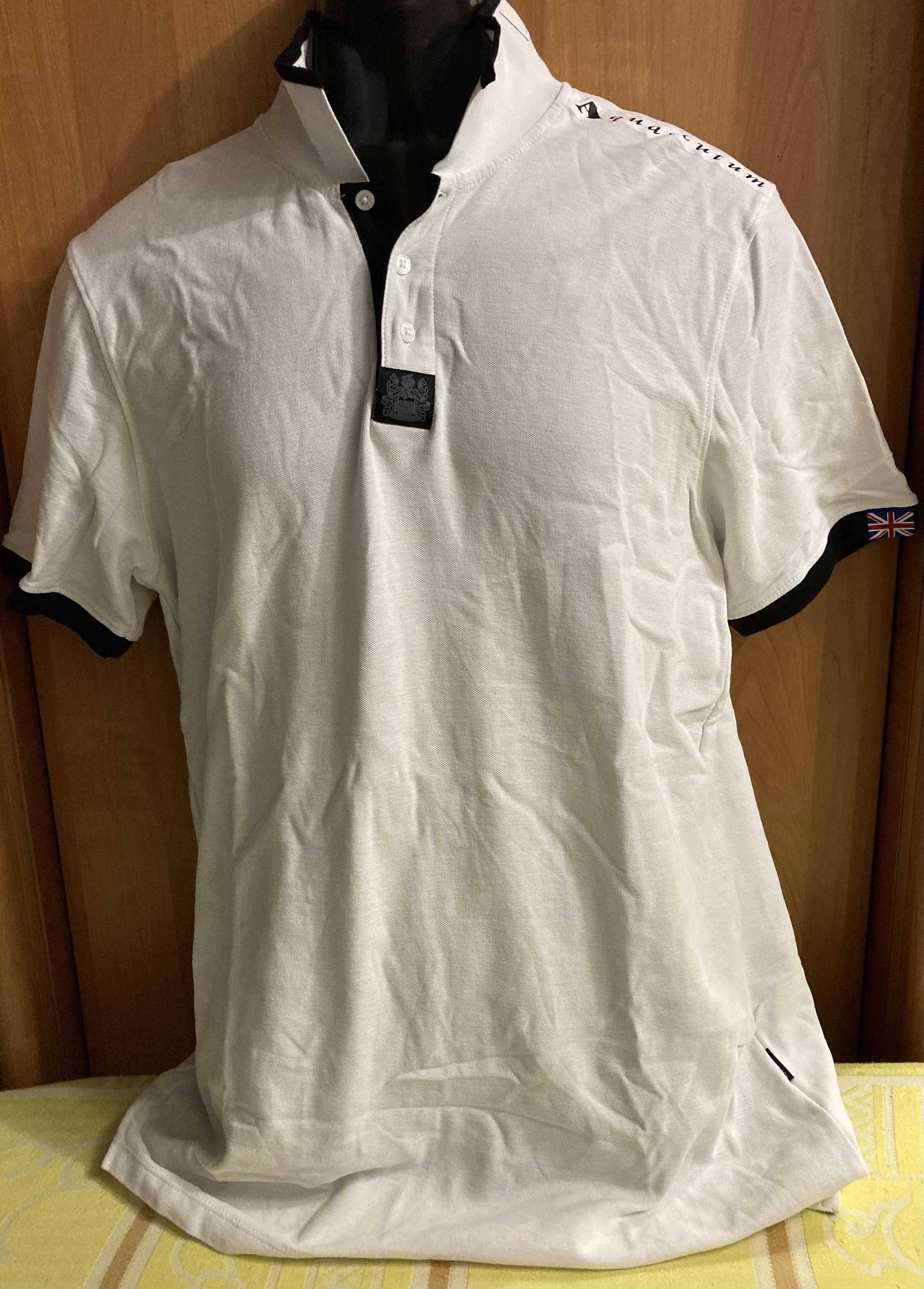 Aquascutum Aquascutum Branded Shoulder Tipped White Polo Shirt Size US XL / EU 56 / 4 - 1 Thumbnail