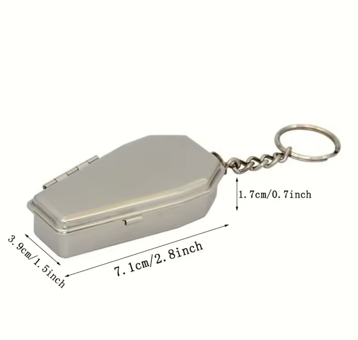 Vintage Mini Casket Ashtray with Keychain Stylish Windproof Metal Size ONE SIZE - 3 Thumbnail