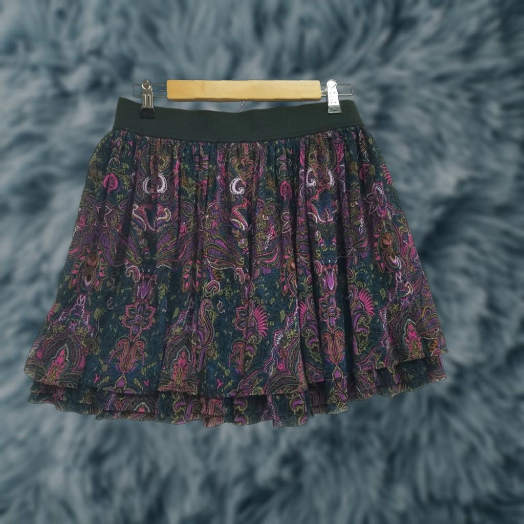 Express NWT Express Womens Floral Pleated Short Mini Skirt Size Medium Multi-Color Polyester Size 32" / US 10 / IT 46 - 1 Thumbnail