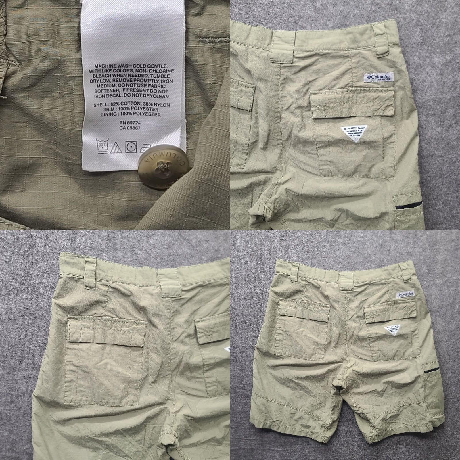 Vintage Columbia PFG Shorts Mens 32 Bahama II Regular Cargo Fishing Hiking Outdoors Green Cotton Nylon Polyester Canvas UlV 10in Inseam Size US 32 / EU 48 - 9 Thumbnail