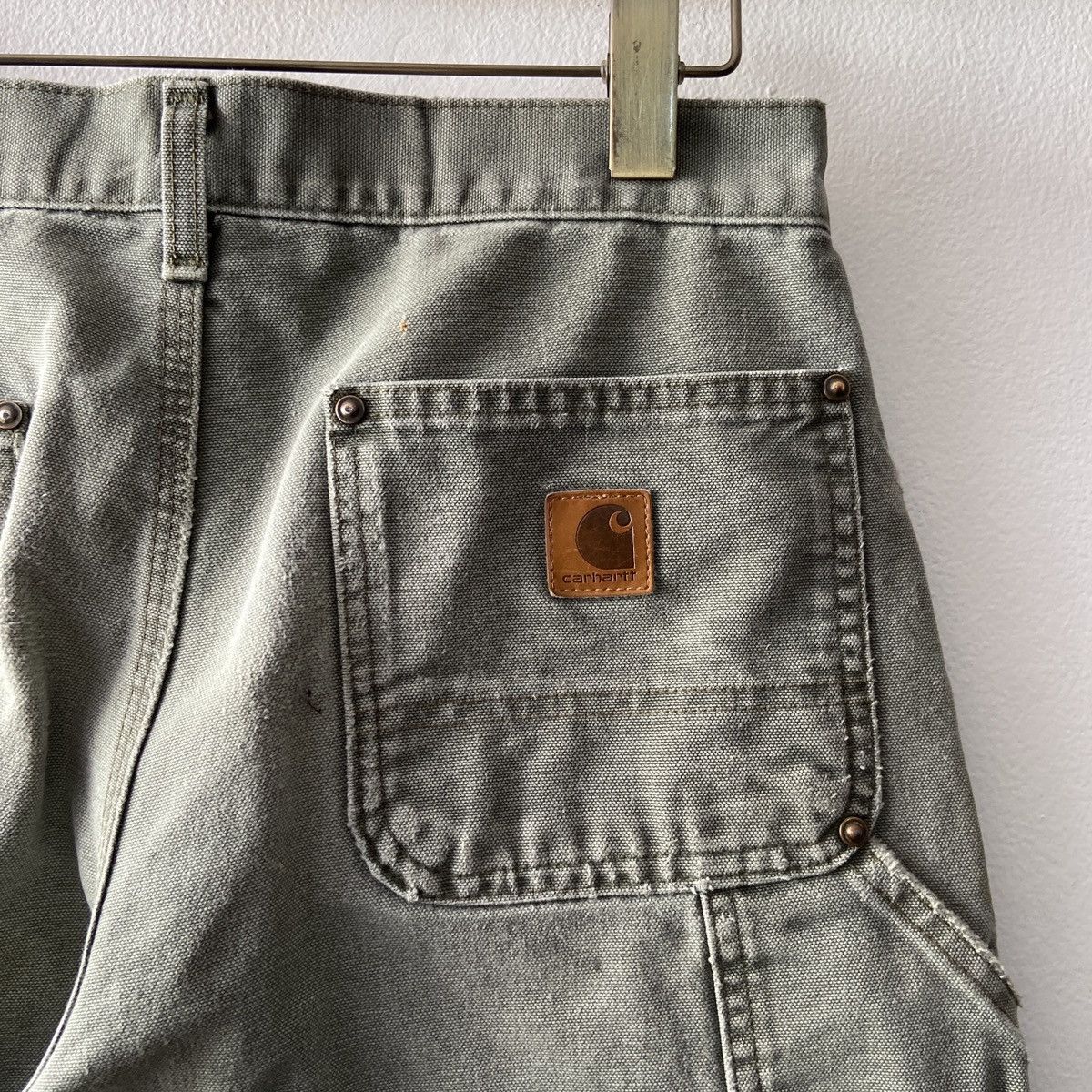 Carhartt × Vintage Distressed Faded Vintage Carhartt Double Knee Moss Green Size US 30 / EU 46 - 5 Thumbnail