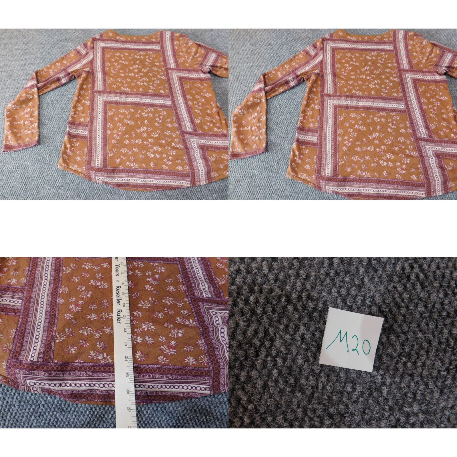 Vintage Sonoma Womens Blouse XL Red Pullover Crew Neck Long Sleeve Stretch Floral Top Everyday Tee Size XL / US 12-14 / IT 48-50 - 8 Thumbnail