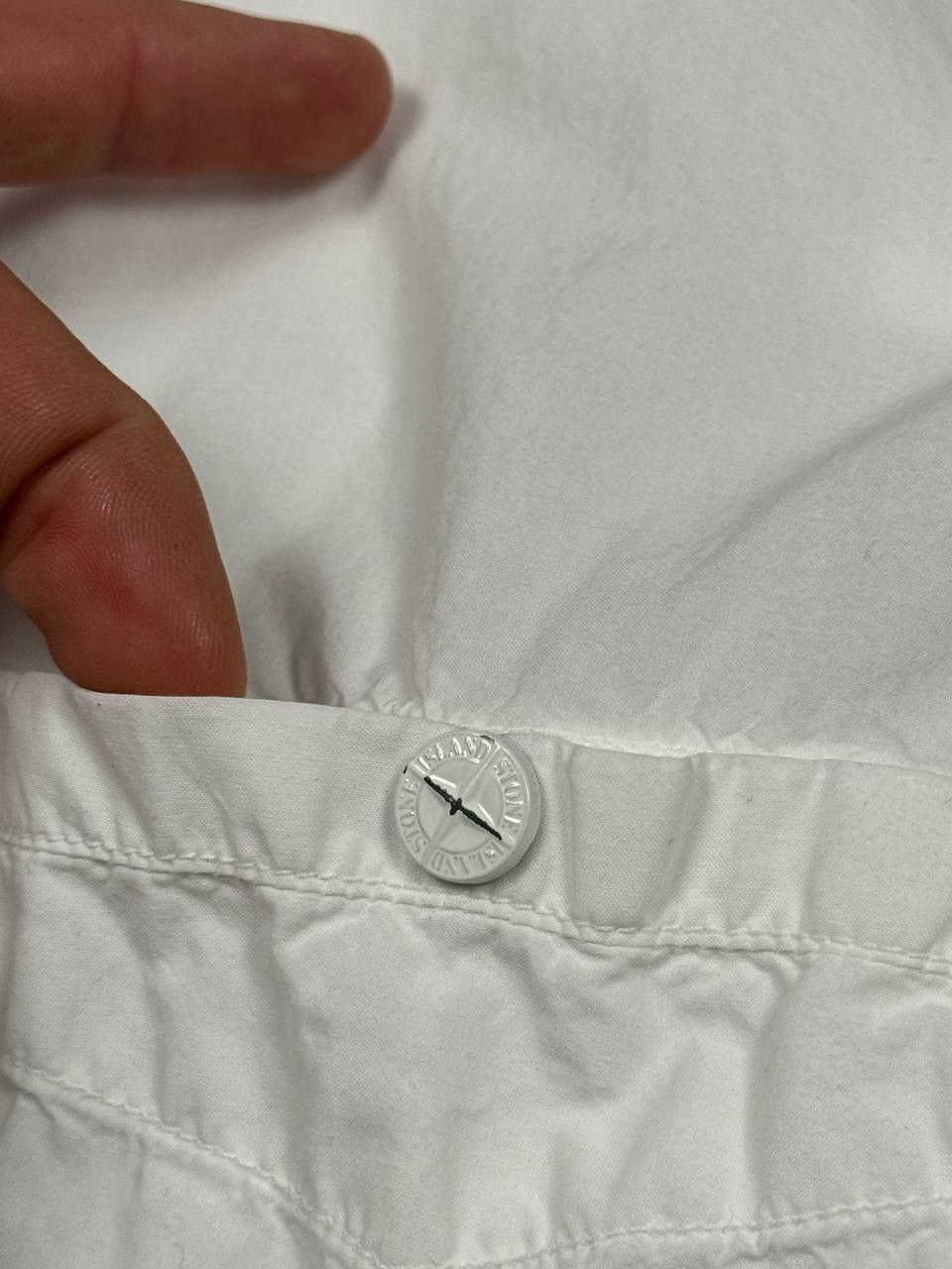 Stone Island Vintage Stone Island White Cotton Light Zip Overshirt Shirt Size US S / EU 44-46 / 1 - 8 Thumbnail