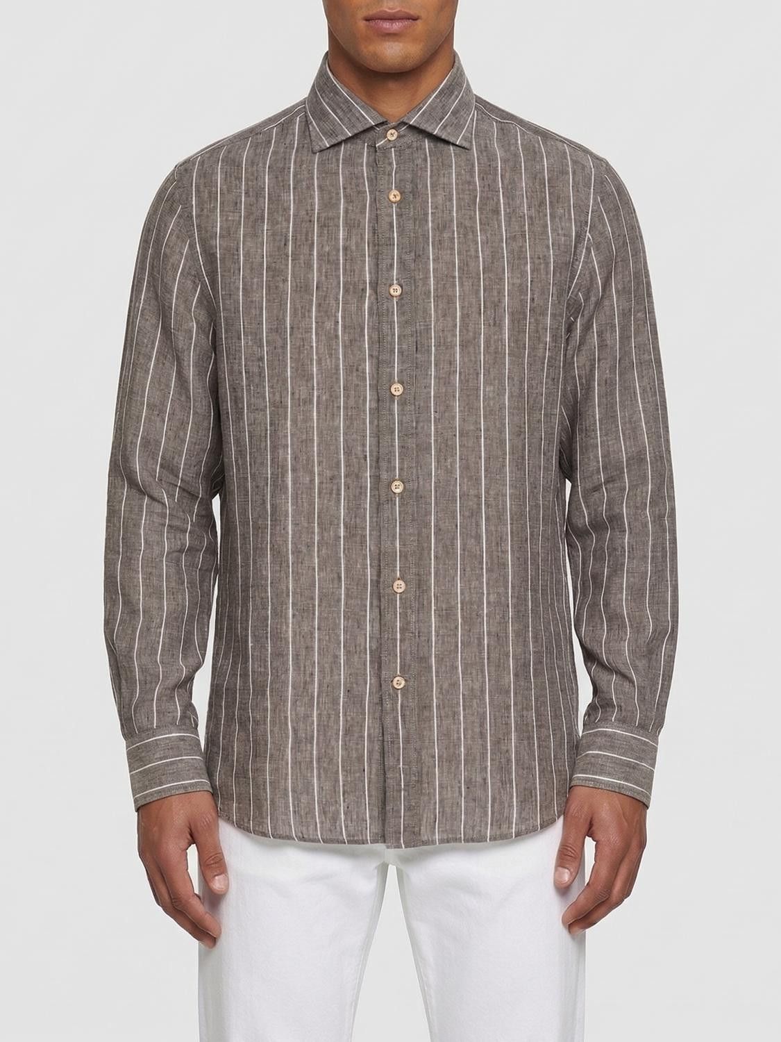 Brunello Cucinelli Brunello Cucinelli Shirt Men Brown Size US XXL / EU 58 / 5 - 1 Thumbnail