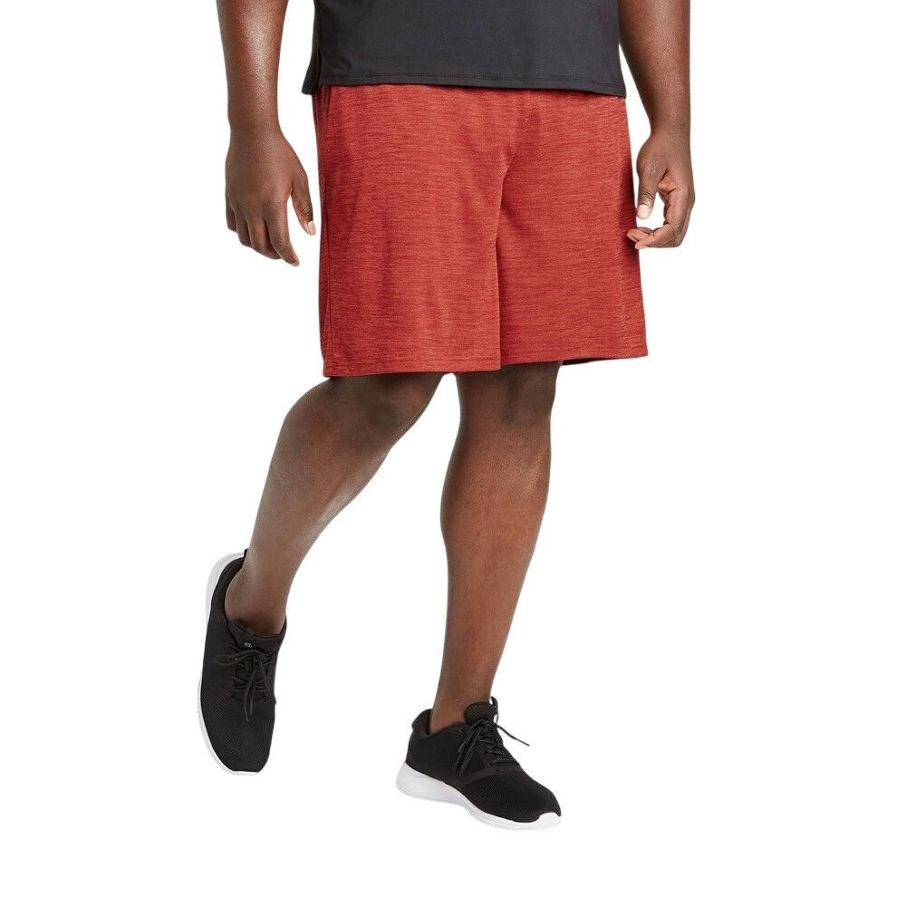 Other Mens Textured Red Athletic Shorts With Elastic Waistband & D Size ONE SIZE - 5 Thumbnail