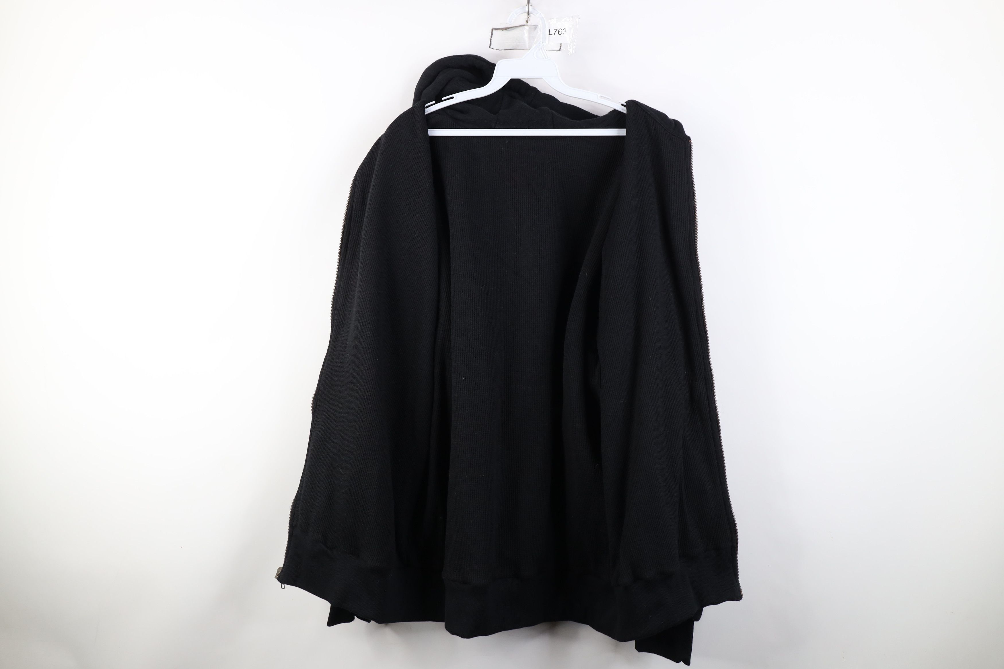 Vintage Vintage 90s Y2K Streetwear Thermal Lined Zip Hoodie Black Size US XL / EU 56 / 4 - 9 Thumbnail
