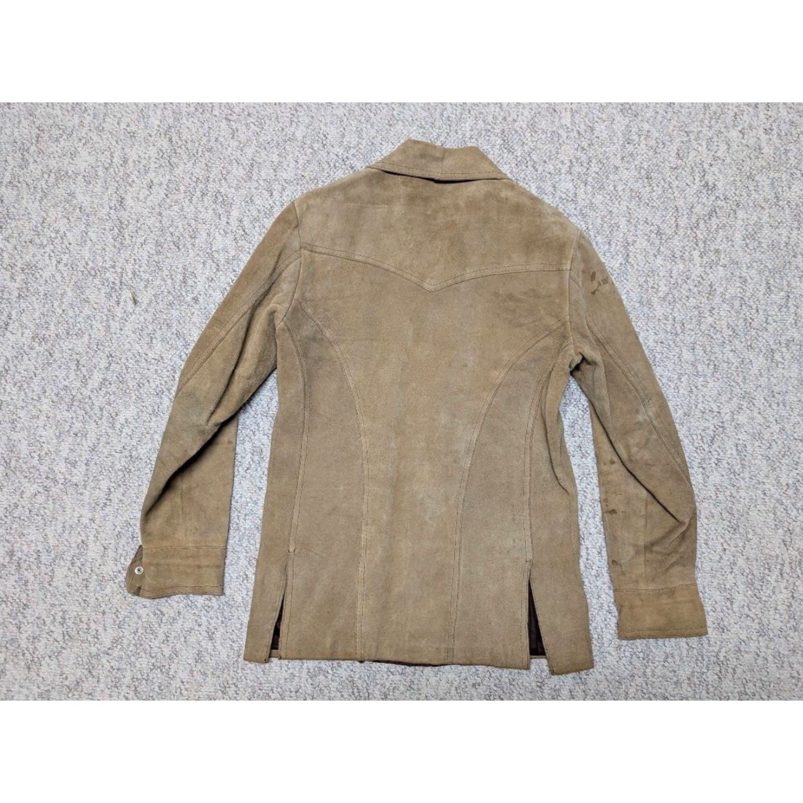 Vintage VINTAGE Western Jacket XS Brown Leather Split-Suede 36 Men Cowboys Trucker 1970s SHERWIN SHEYYNE Size US XS / EU 42 / 0 - 2 Thumbnail