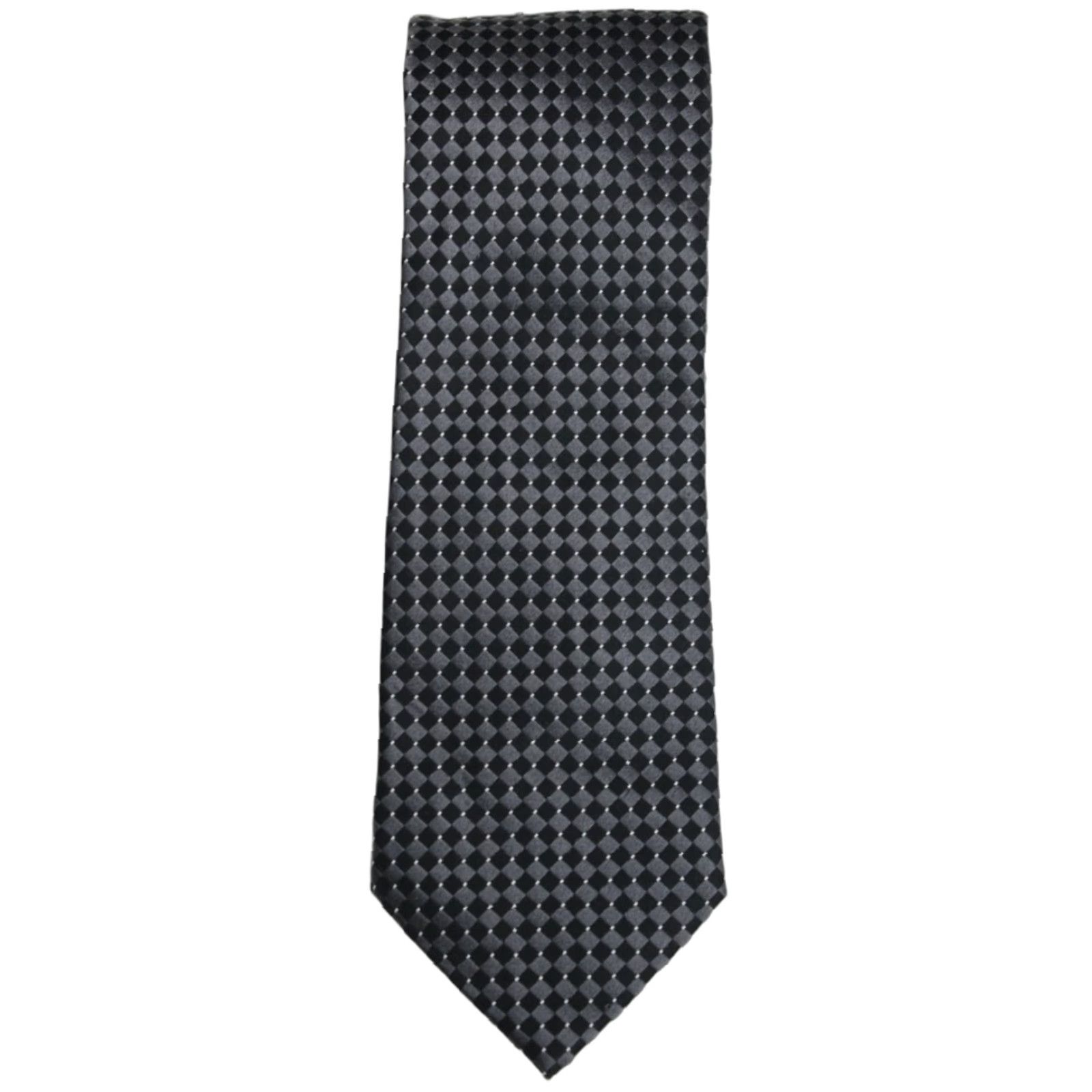 Vintage Donald J. Trump Silk Necktie Mens Black Silver Diamond Signature Collection Luxury Size ONE SIZE - 1 Thumbnail