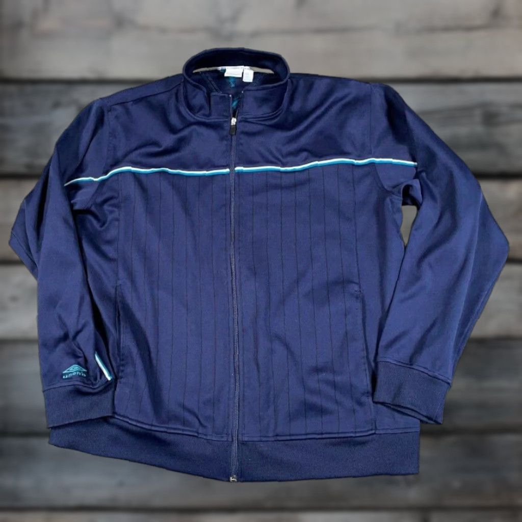 Umbro Umbro Retro Track Jacket XL Dark Blue Zip Pockets Soccer Adult Men Stand-Up Collar Full Zip Pockets Polyester 90s Hip Hop Vintage No Regular Style Size US XL / EU 56 / 4 - 1 Thumbnail