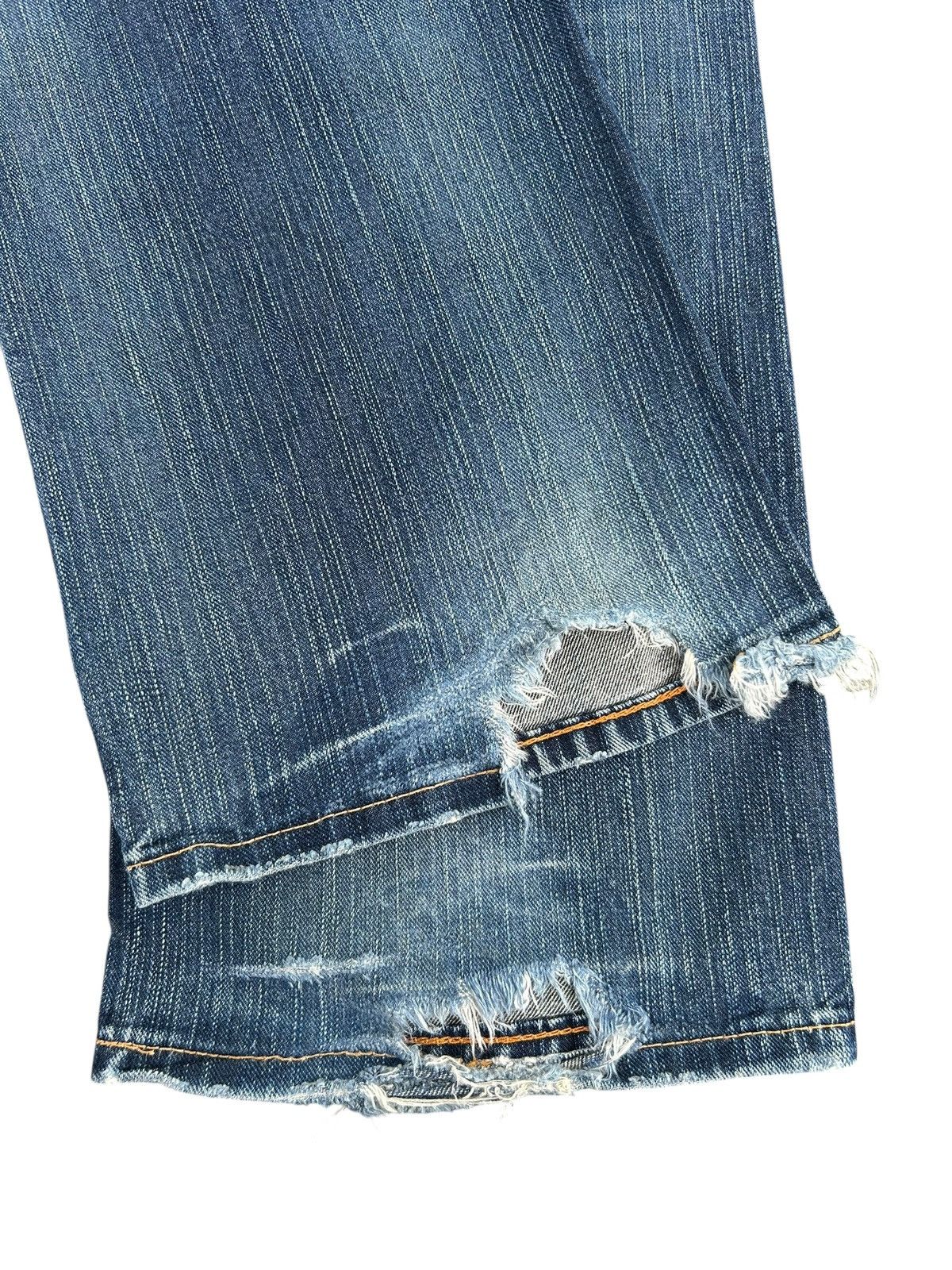 Kapital Flare Vintage Edwin Buckle Back Distressed Denim Jeans Size US 31 - 9 Thumbnail