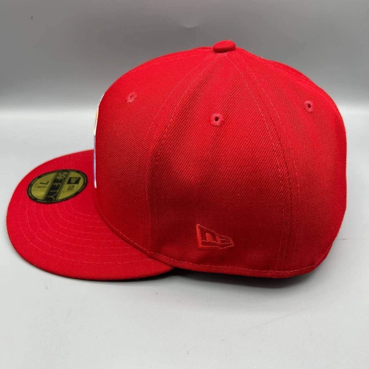 New Era Los Angeles LA Angels Hat Men 7 3/8 Red Green MLB Fitted Cap Size ONE SIZE - 5 Thumbnail