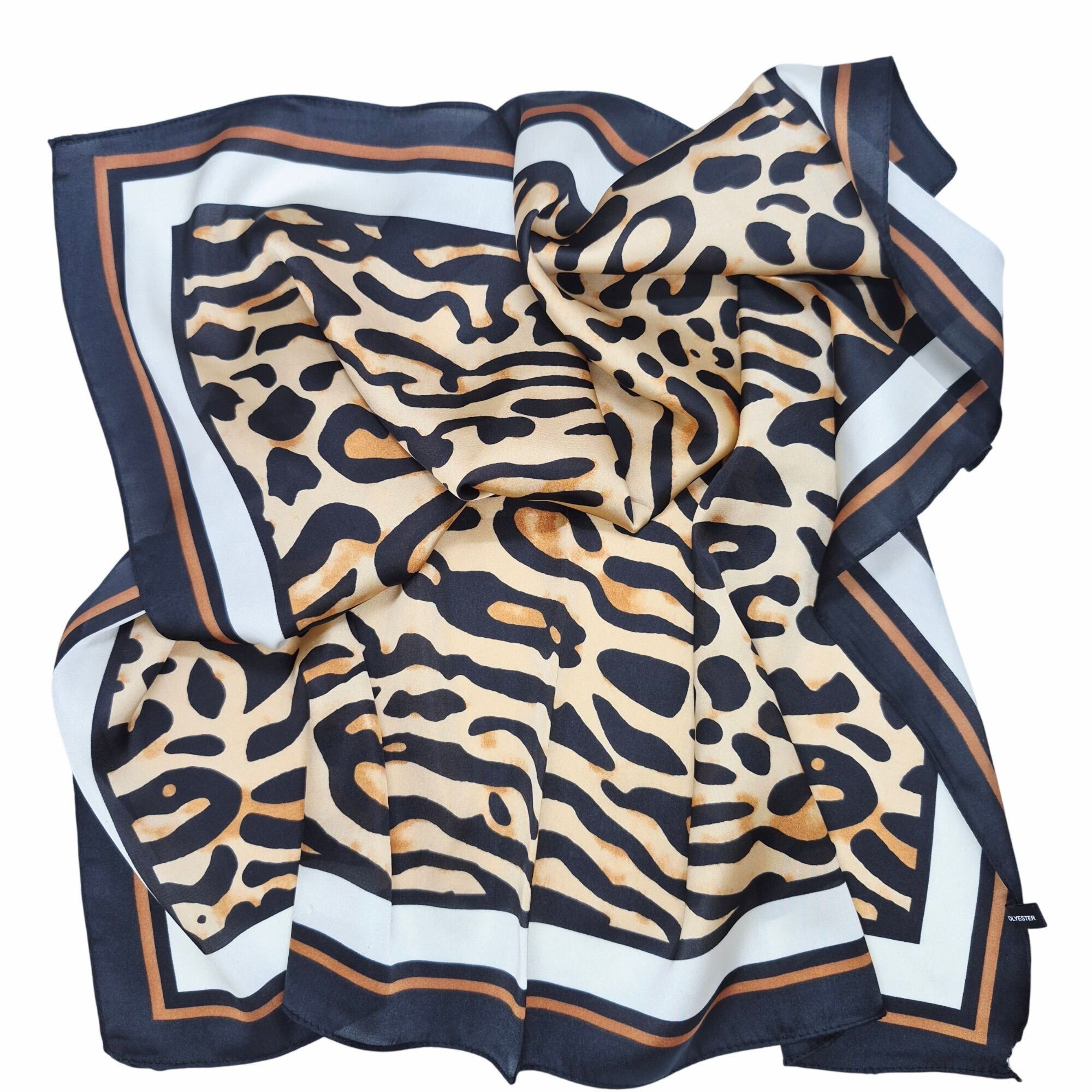 Other Leopard Print Silky Appearance Square Scarf Elegant Animal P Size ONE SIZE - 4 Thumbnail