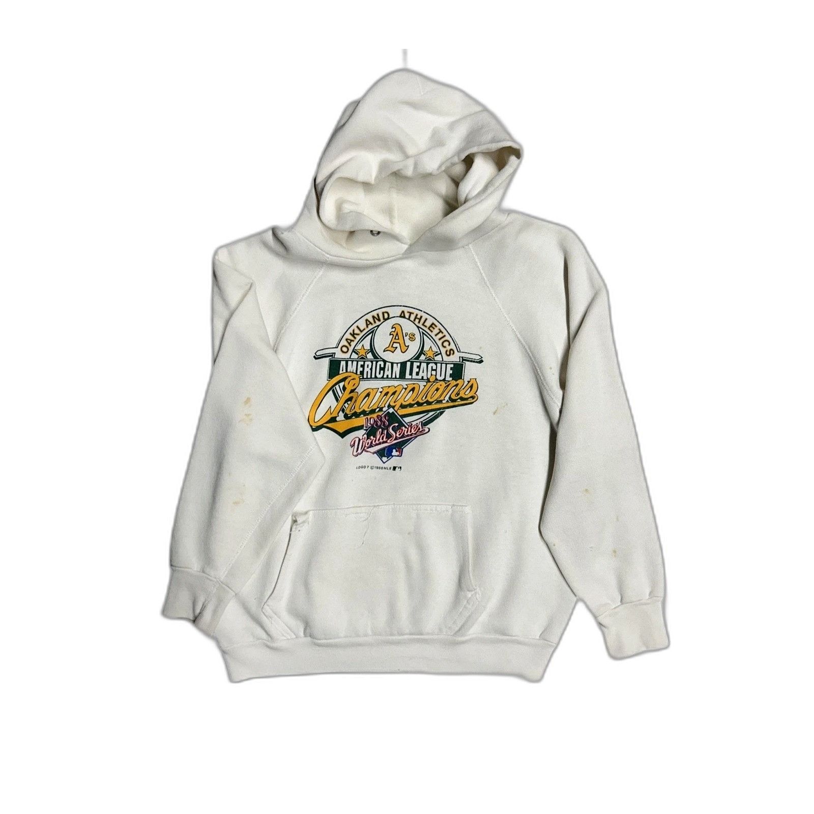 Vintage Vintage MLB Oakland A's 1988 World Series Hoodie White Mediu Size US M / EU 48-50 / 2 - 2 Thumbnail