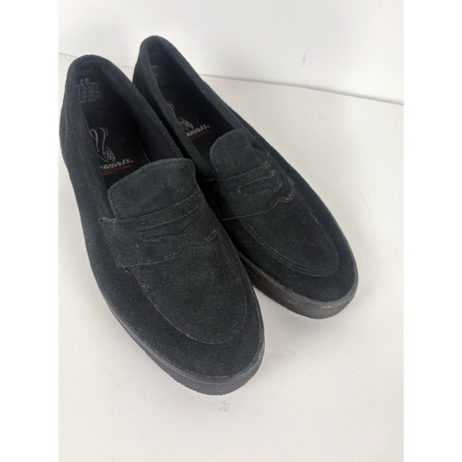 Vintage Aerosoles Drive Thru Loafer Black Suede Slip On Womens Size 9B Size US 9 / IT 39 - 2 Thumbnail