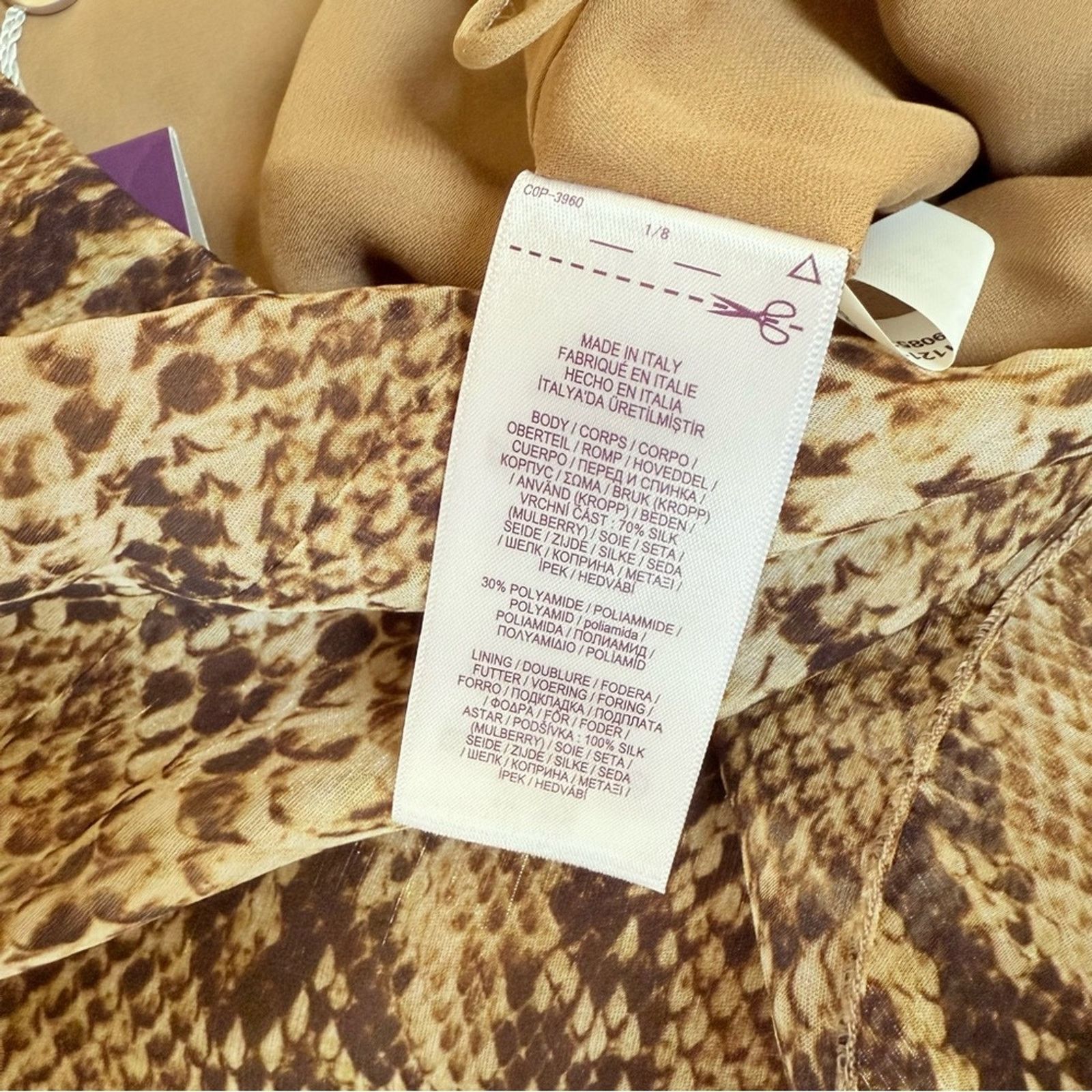 Ralph Lauren Purple Label Ralph Lauren Python Print Silk Chiffon Palazzo Pants Women 4 Size 27" / US 4 / IT 40 - 3 Thumbnail