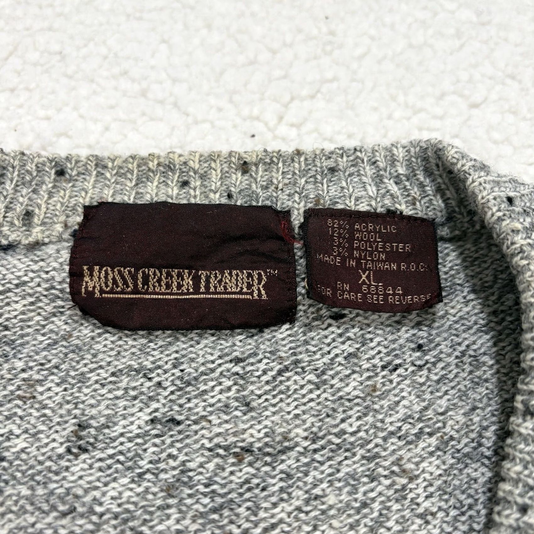 Vintage VINTAGE Moss Creek Trader Mens XL Wool Blend Argyle V-Neck Sweater Grey Pullover Size US XL / EU 56 / 4 - 3 Thumbnail