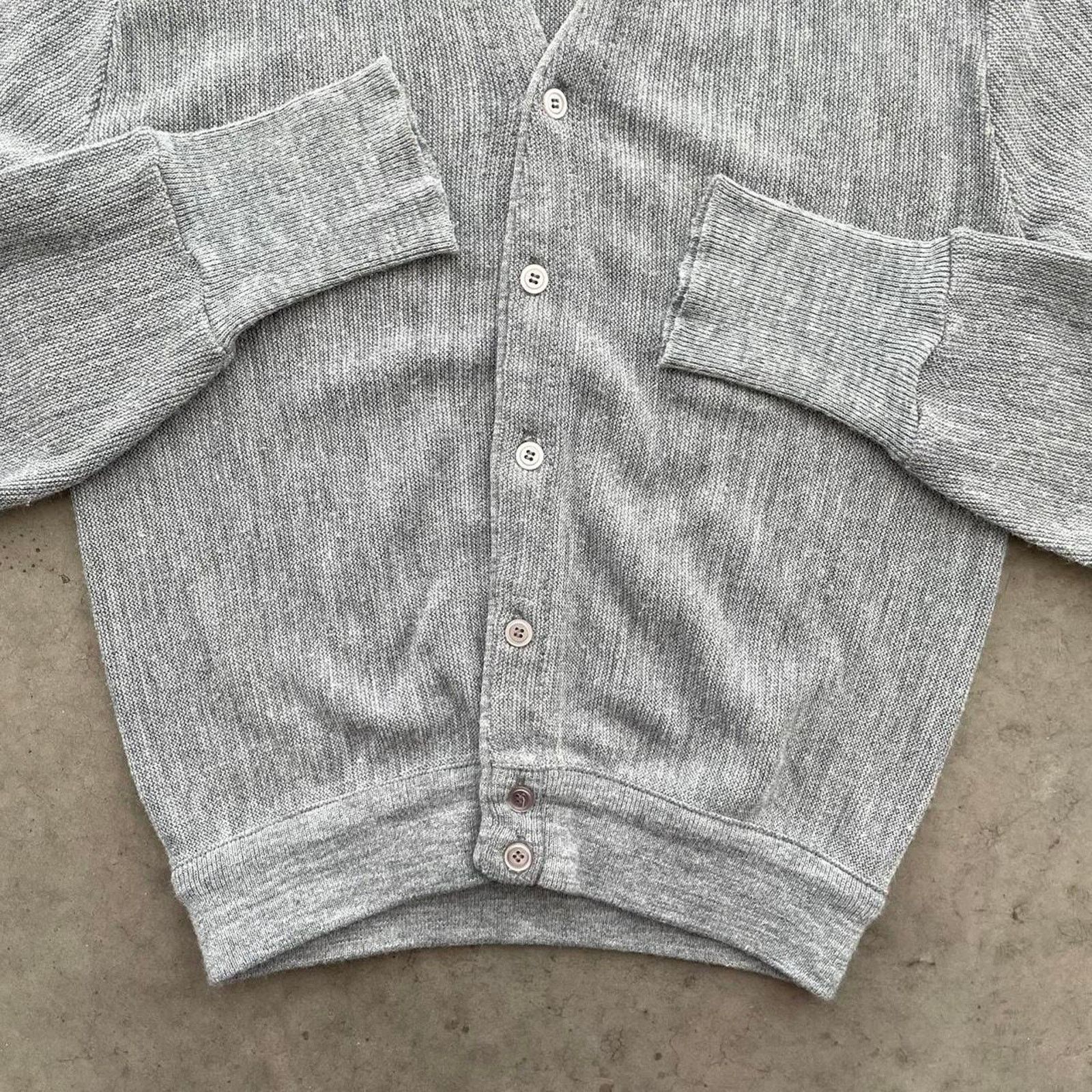 Vintage Vintage 80s Heather Grey Cardigan Sweater Size US L / EU 52-54 / 3 - 3 Thumbnail