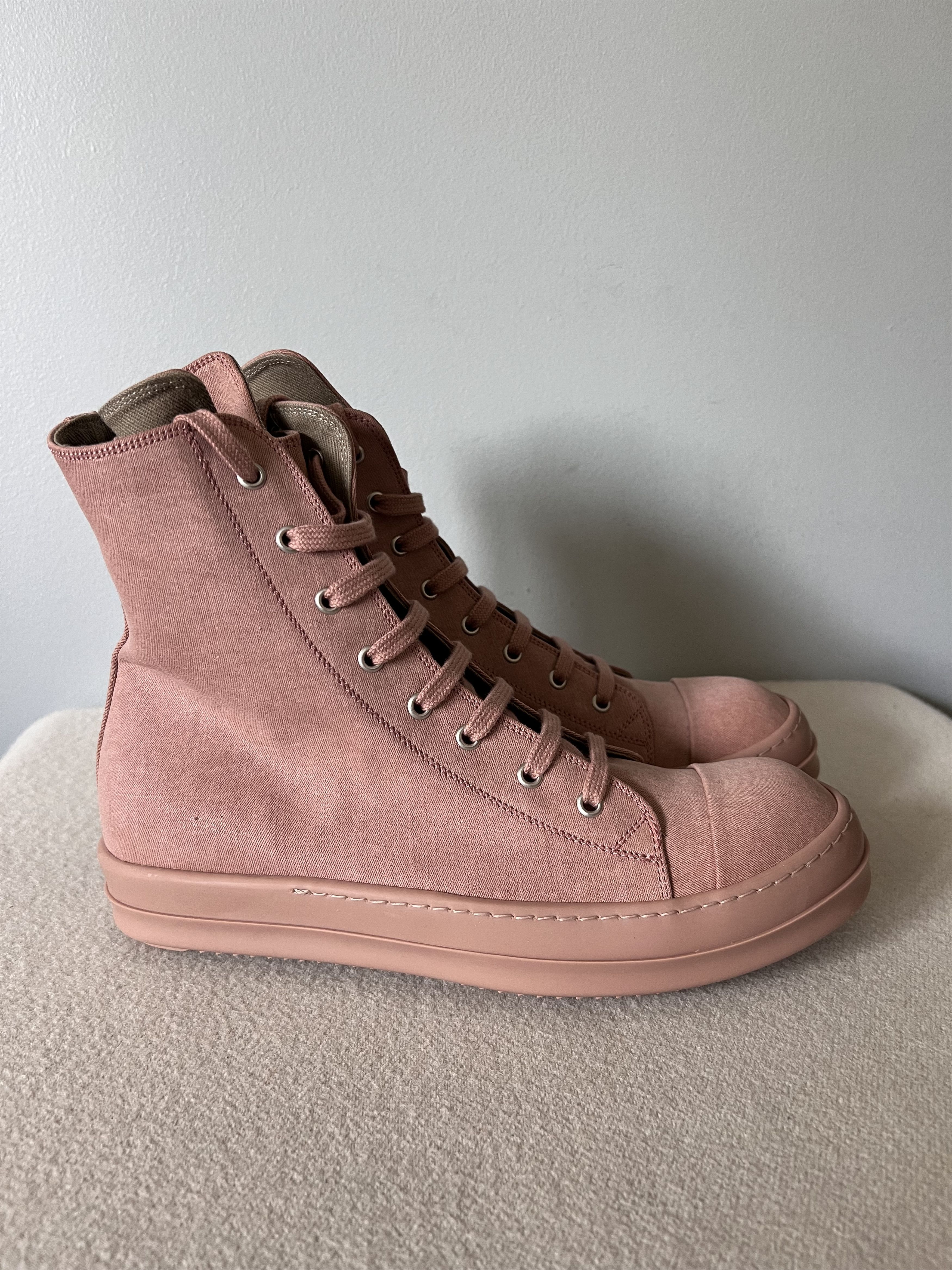 Rick Owens DRKSHDW Ramones in Dark Pink Denim
