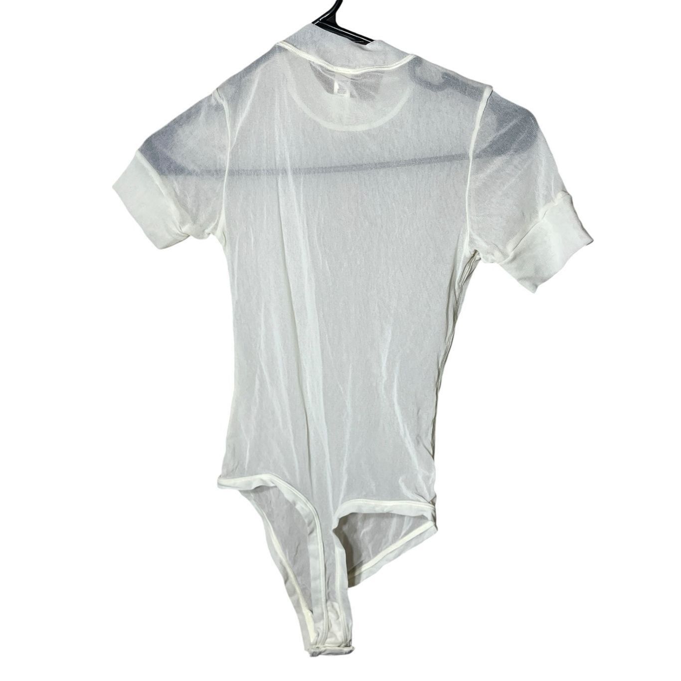 SKIMS SKIMS Mesh T-Shirt Bodysuit In Bone Women’s Sheer Top Size M Size M / US 6-8 / IT 42-44 - 8 Thumbnail