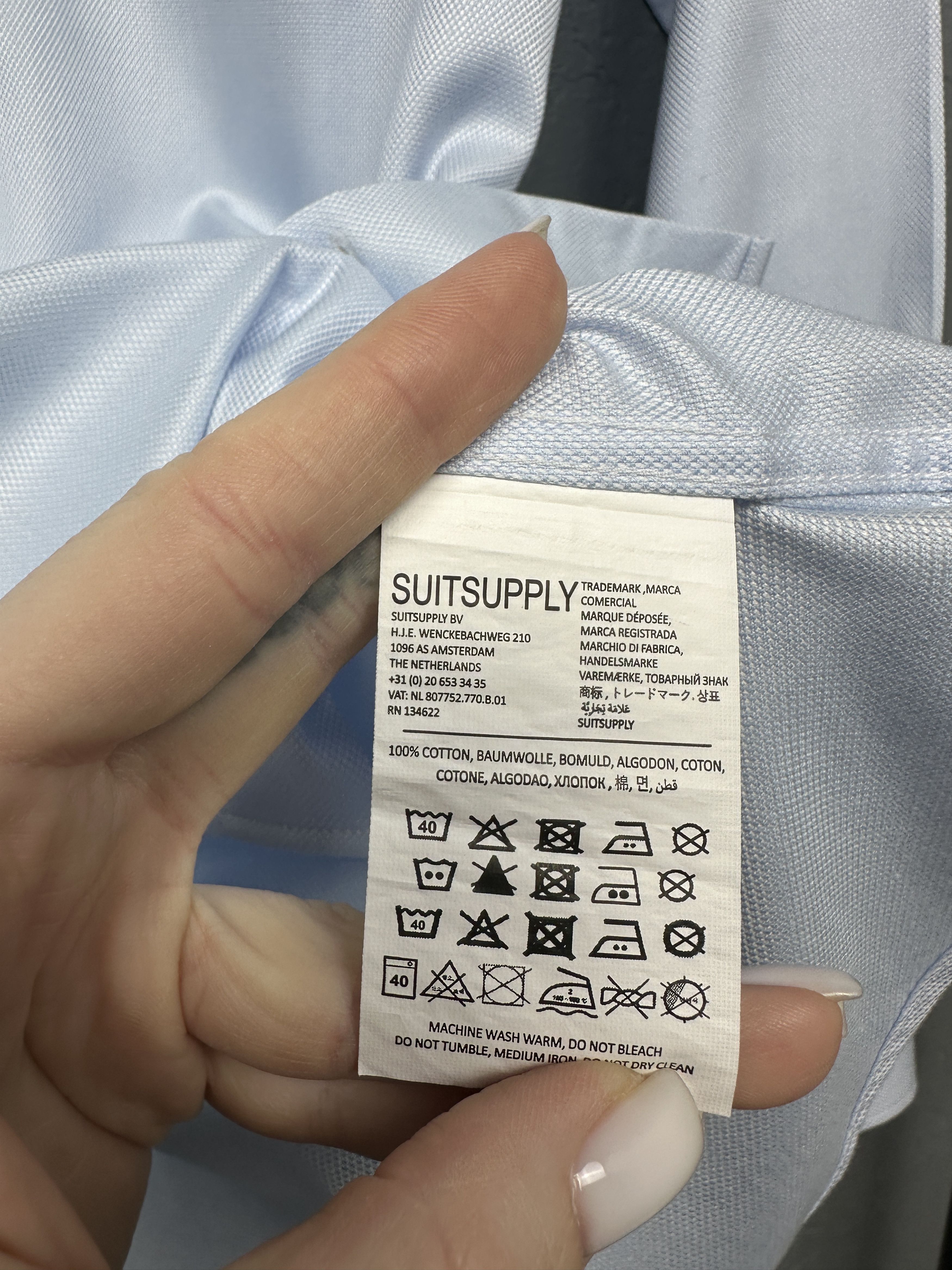 Suitsupply Suitsupply Mens Long Sleeve Shirt Size US S / EU 44-46 / 1 - 5 Thumbnail