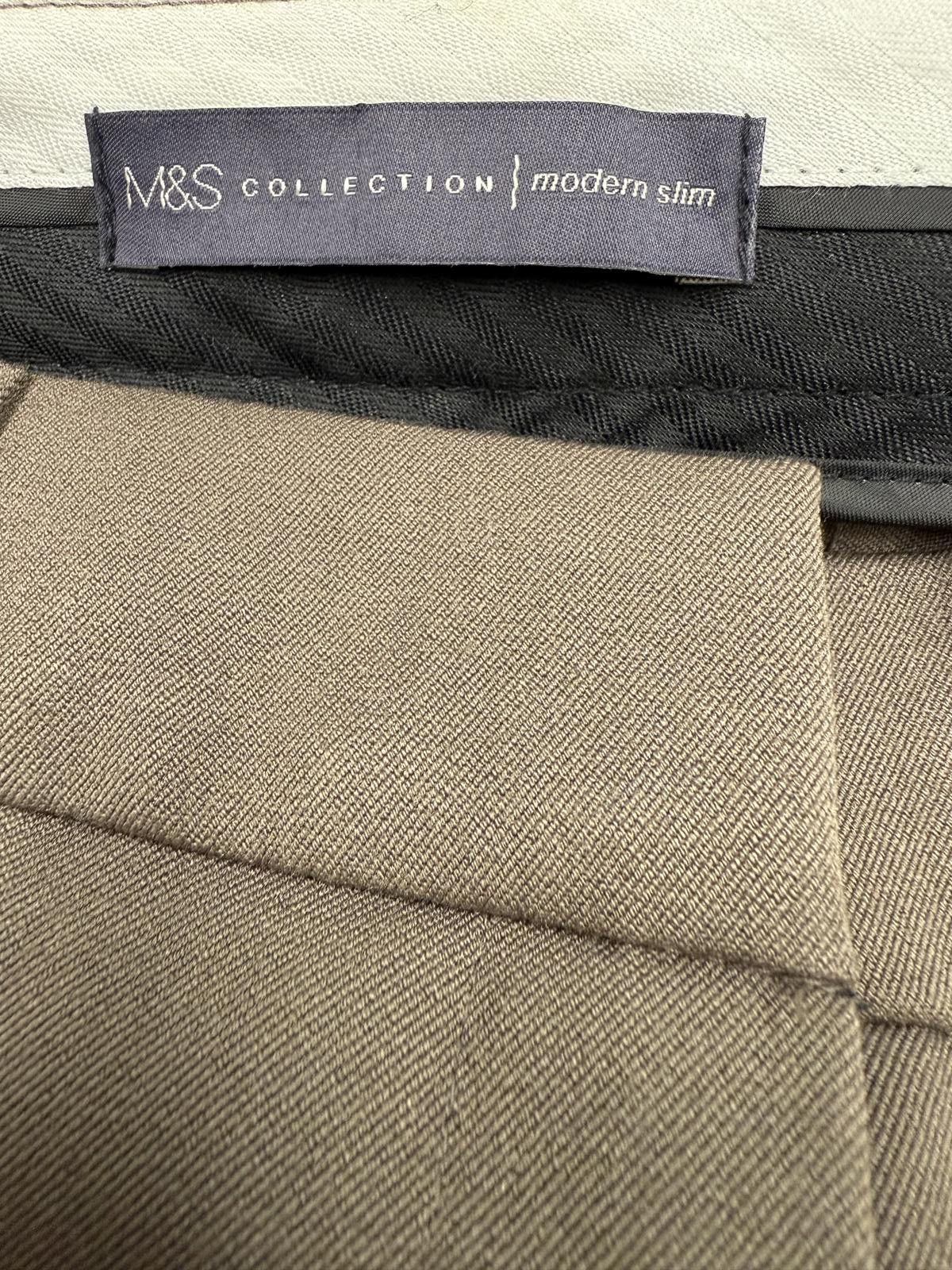 M.E. Sport M&S Collection Modern Slim Taupe Trousers UK 12 Medium Size 30" / US 8 / IT 44 - 3 Thumbnail