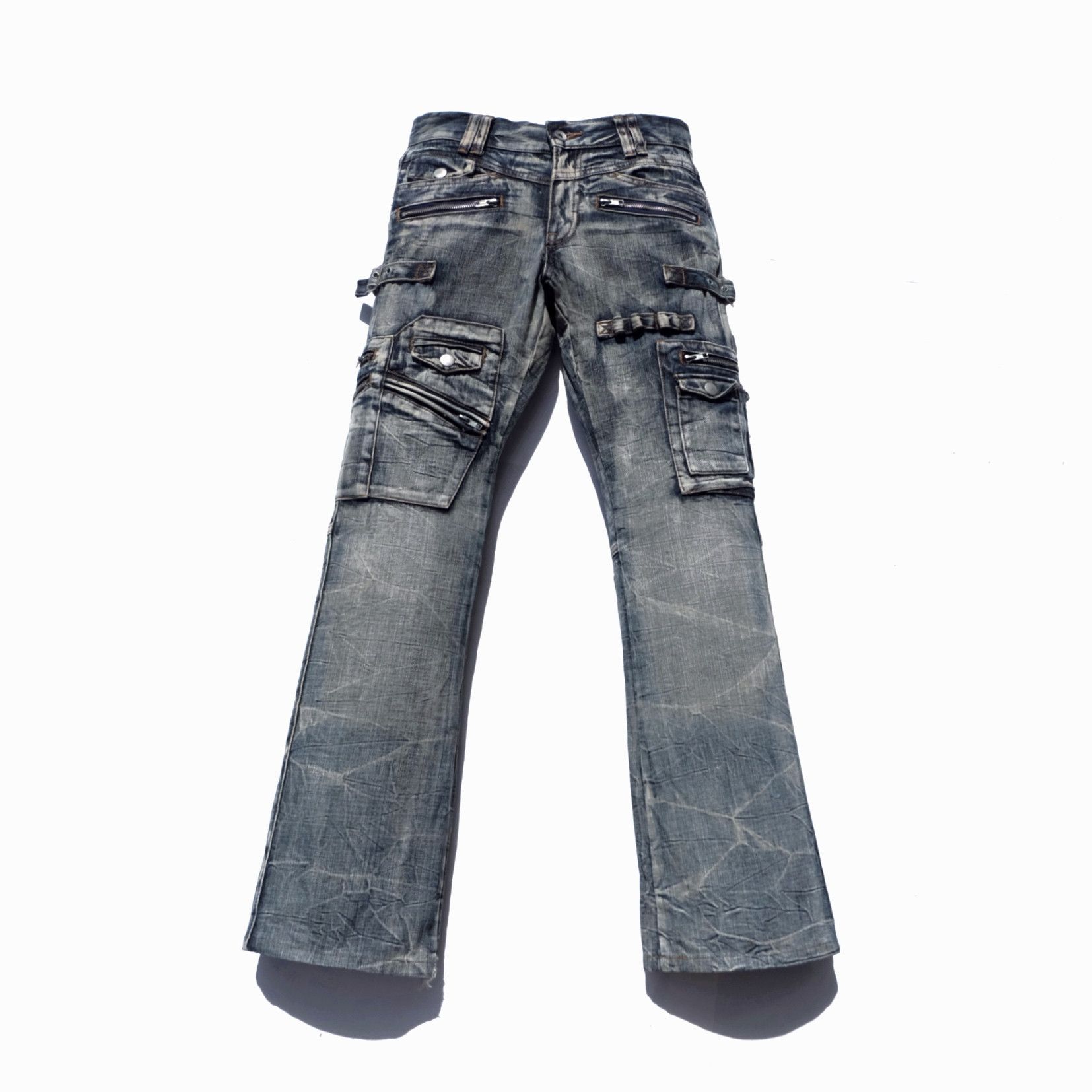 image of Ppfm x Tornado Mart Semanticdesign Flared Jeans in Washed Blue, Men's (Size 29)