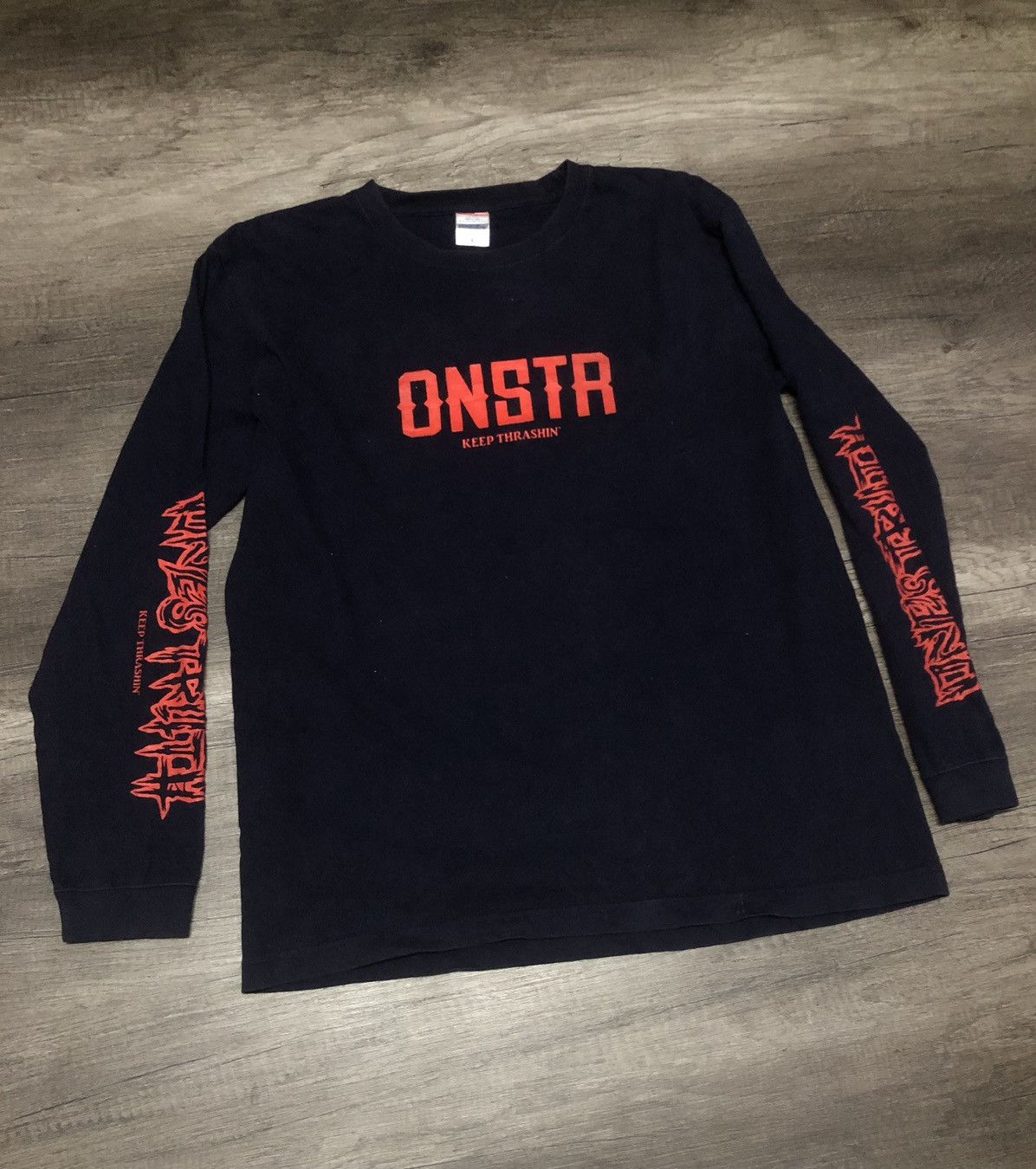 Band Tees Ones Truth Keep Thrashin Hardcore Band Long Sleeve Tshirt Size US L / EU 52-54 / 3 - 15 Thumbnail