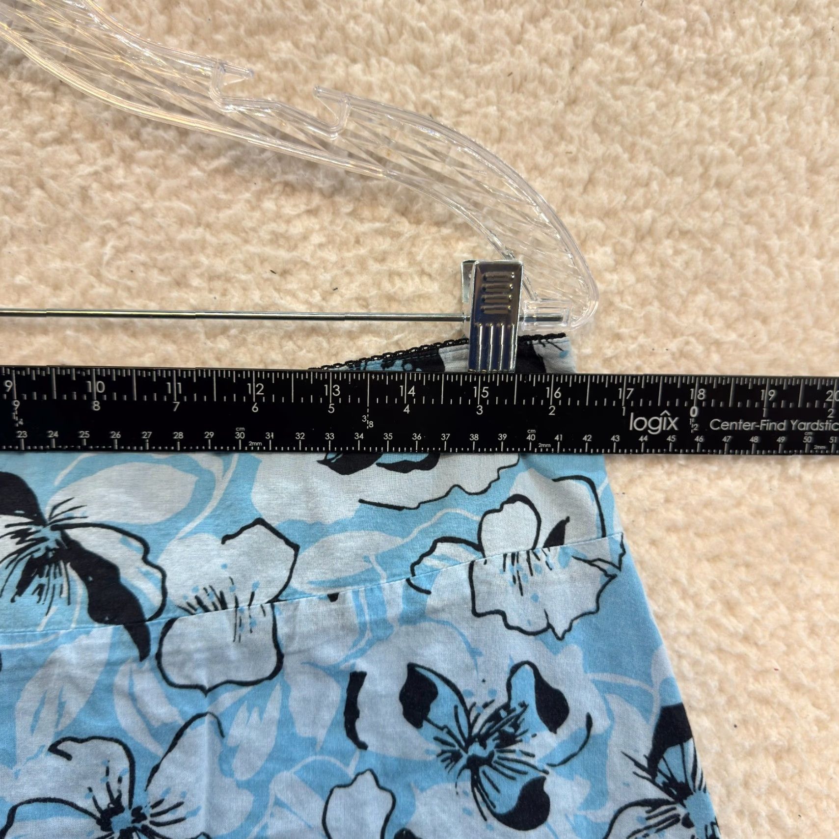 Vintage VINTAGE Skirt A-Line Floral Tropical Hawaiian Coconut Girl Blue 12 Large Cotton Womens? Size 34" / US 12 / IT 48 - 6 Thumbnail