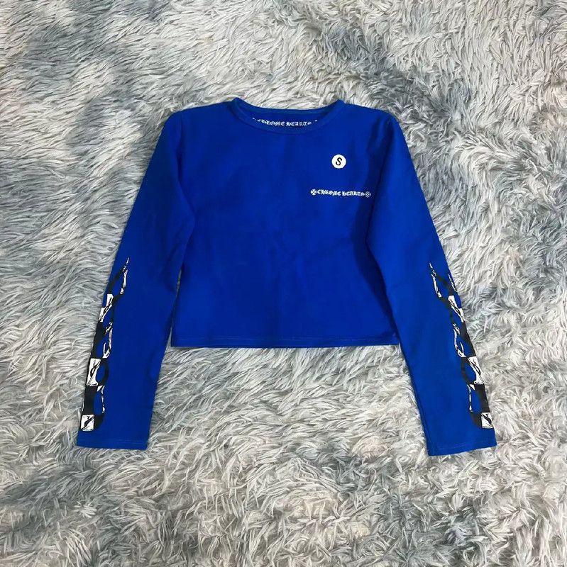 Chrome Hearts Chrome Hearts Blue Cotton Women's Sweatshirt 0089 Size S / US 4 / IT 40 - 1 Thumbnail