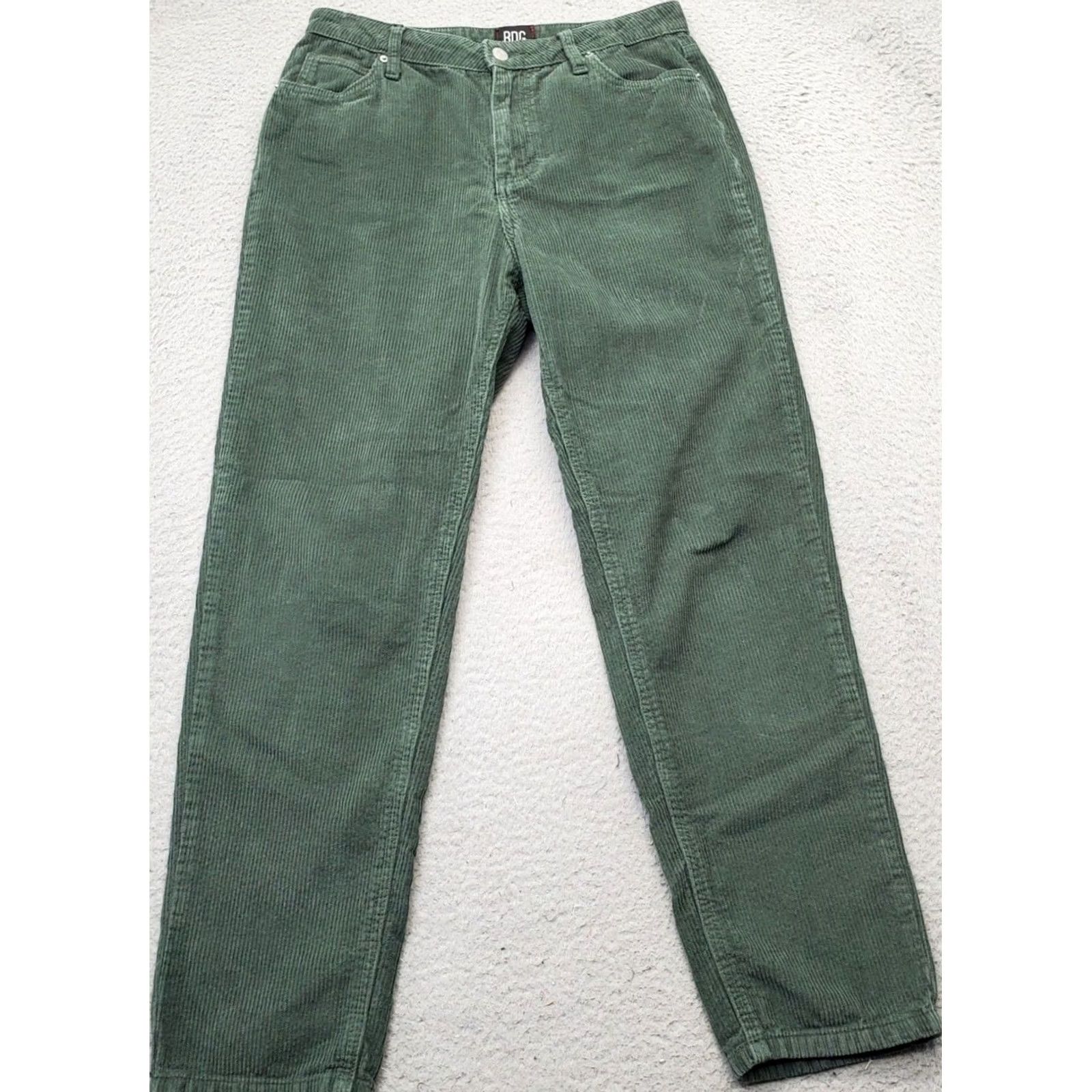 Urban Outfitters BDG Urban Outfitters Mom Pants Womens Size 28 Green Corduroy High Rise Regular Size 28 Womens Front Flat Front Pockets Ankle Pants Size 28" / US 6 / IT 42 - 2 Thumbnail