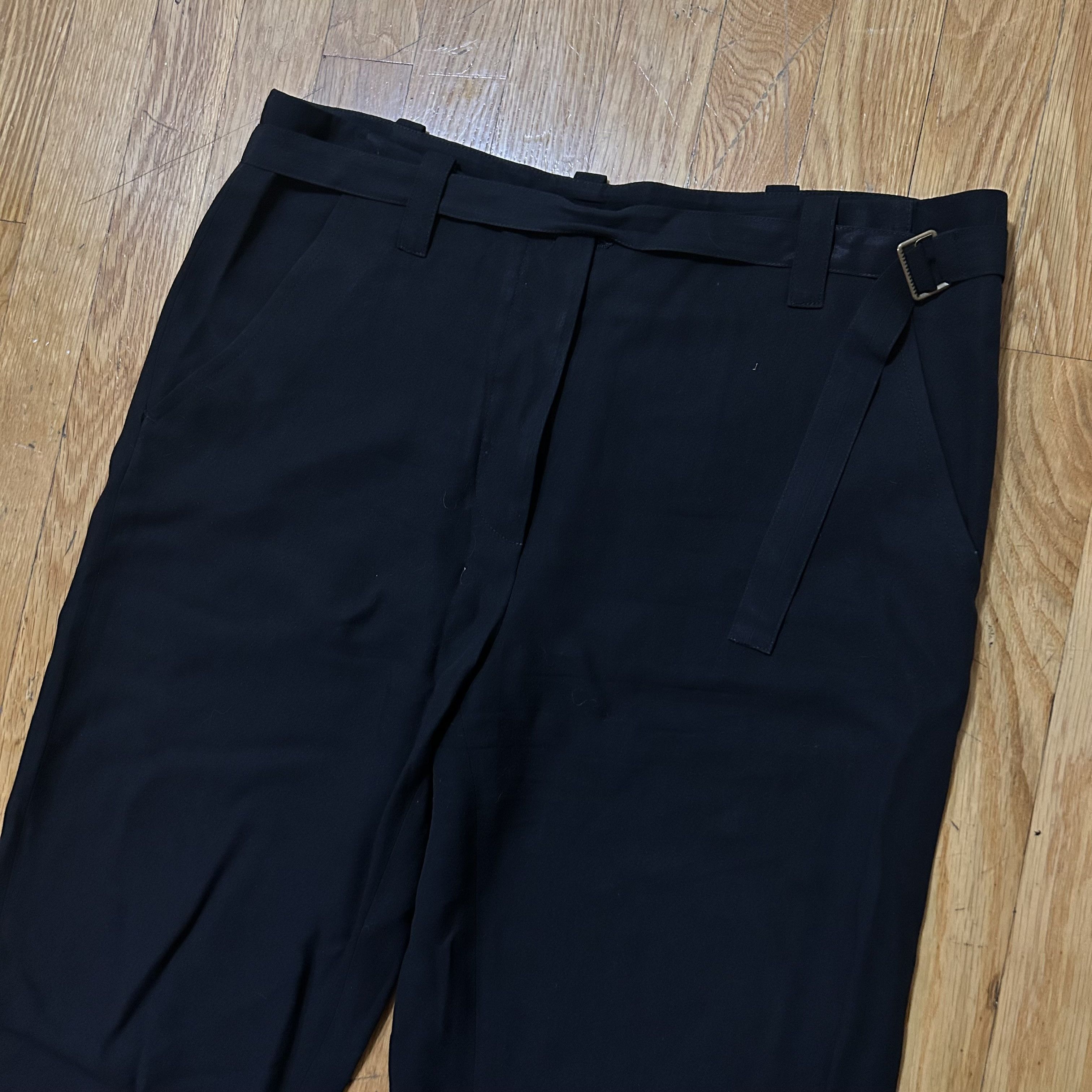 Ann Demeulemeester Ann Demeulemeester Black Wool Belted Dress Pants Size US 32 / EU 48 - 1 Thumbnail