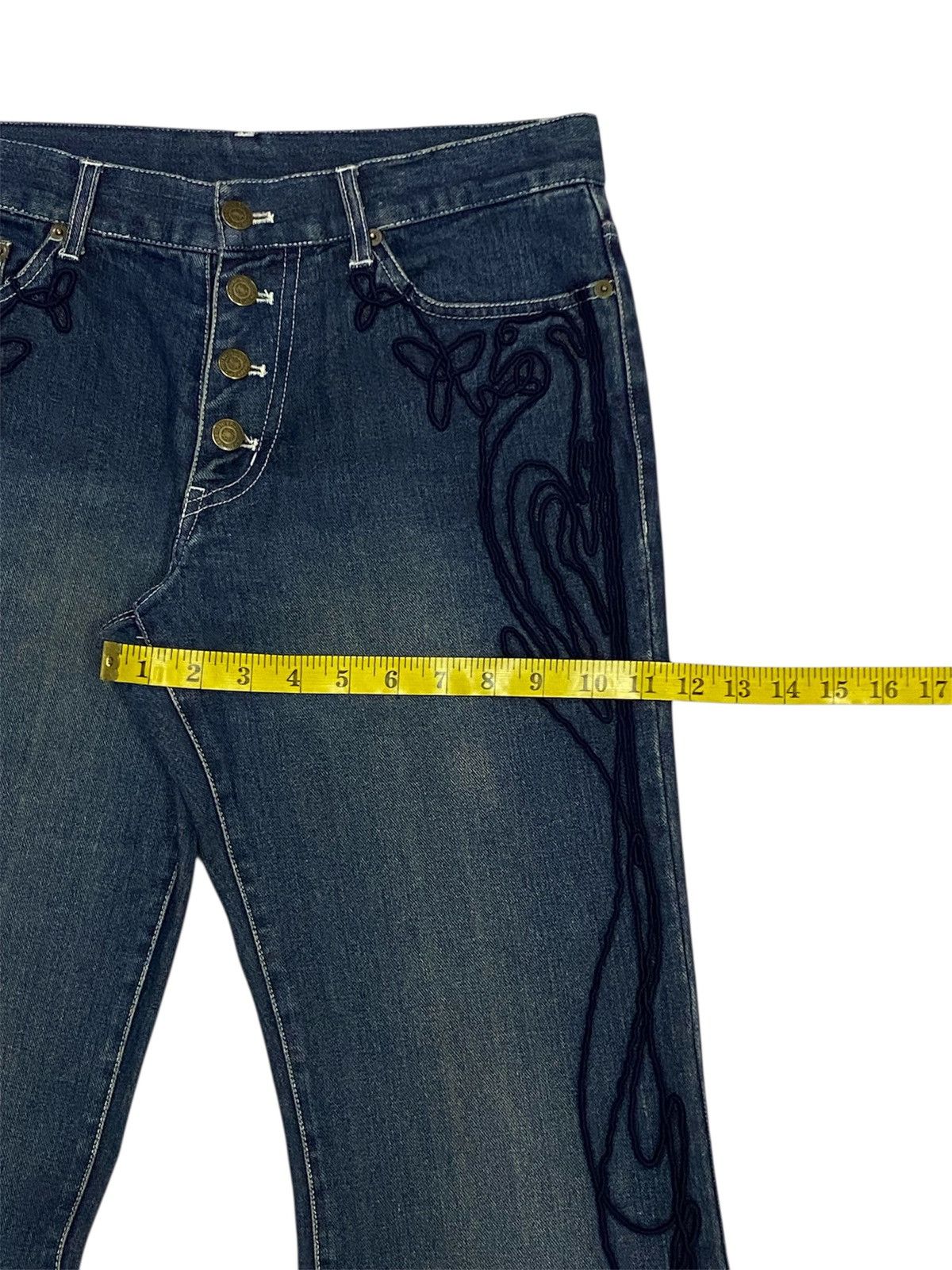 Tornado Mart 💃Tornado Mart Embroidery Tribal Denim Flare Jeans Size 30" / US 8 / IT 44 - 19 Thumbnail