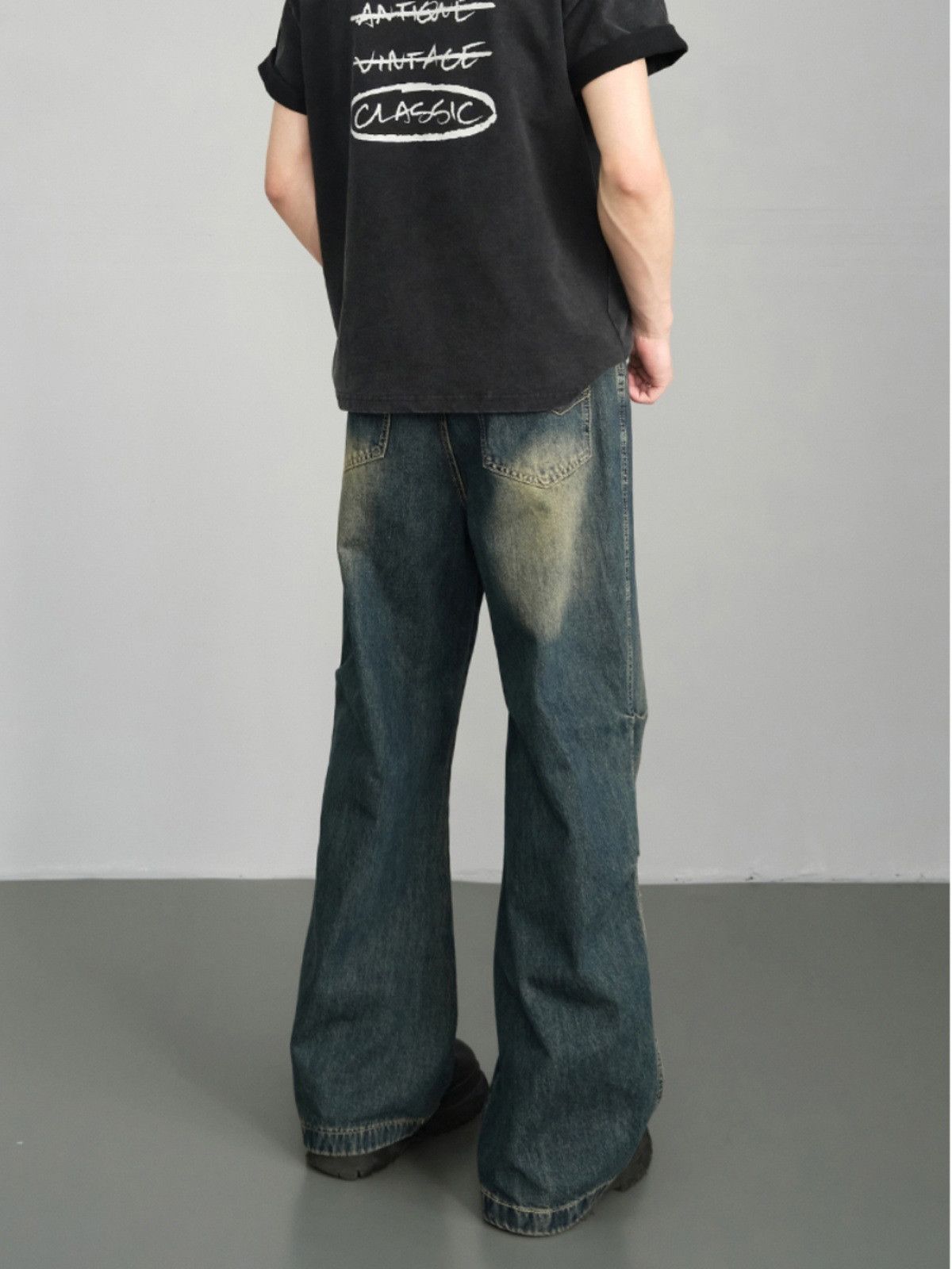 Japanese Brand American retro flared loose-fitting jeans for men Size US 32 / EU 48 - 3 Thumbnail