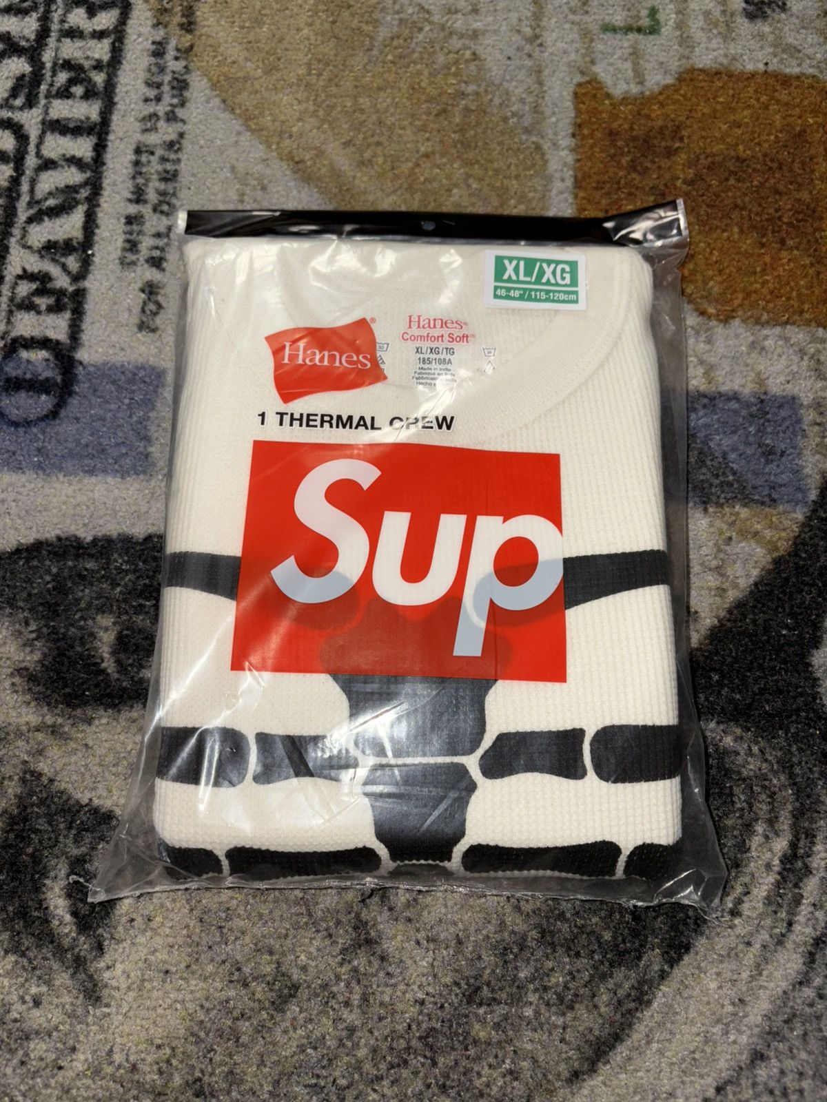 Hanes × Supreme Supreme Hanes Bones Skeleton Thermal Crew (1 Pack) Natural Size US XL / EU 56 / 4 - 1 Thumbnail
