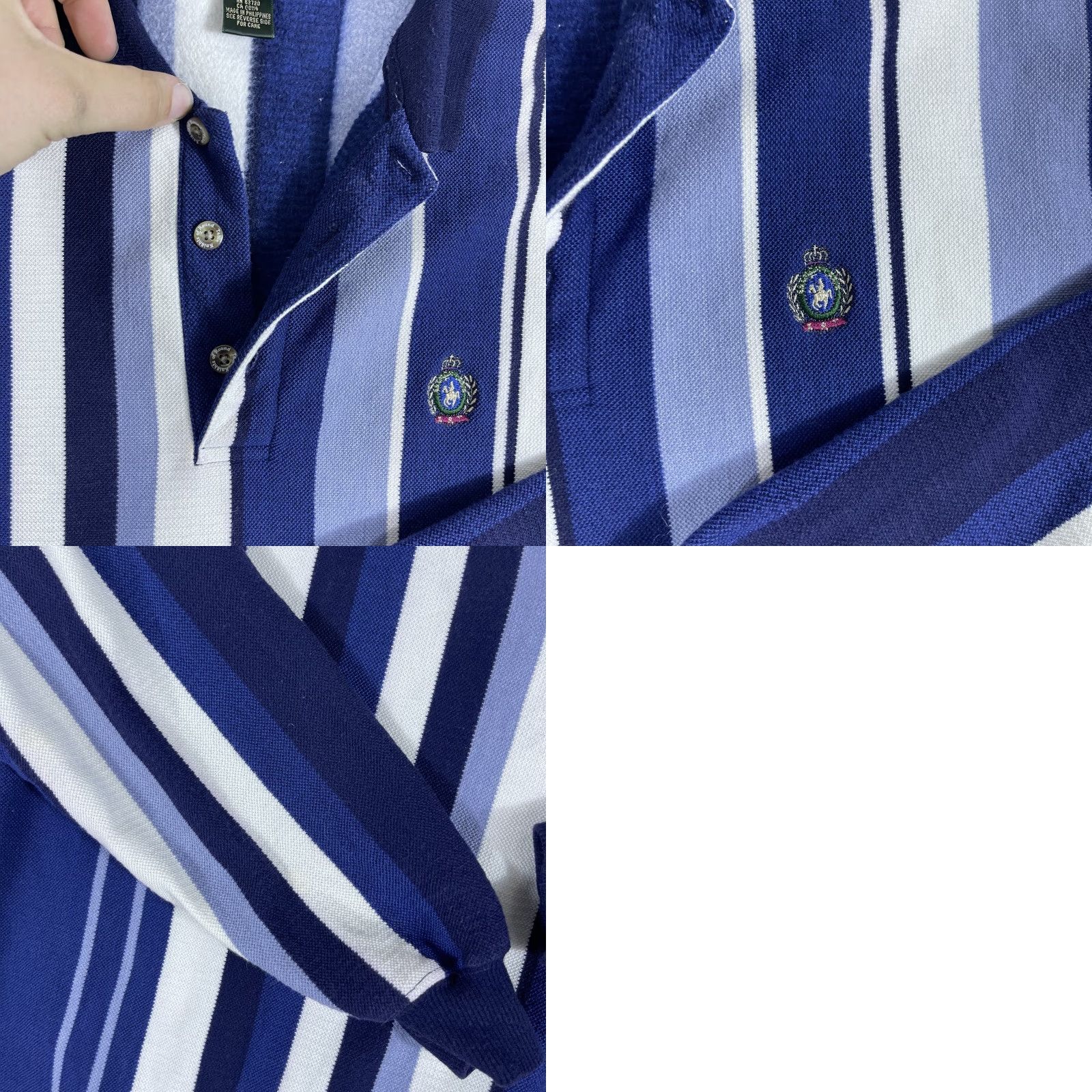 Vintage VINTAGE Knights of the Round Table Polo Sweatshirt Men’s XL Blue Striped Rugby 90s Size US XL / EU 56 / 4 - 9 Thumbnail
