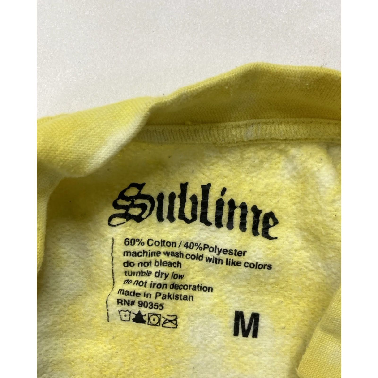 Vintage Sublime Sweatshirt Crew Neck Women Medium Yellow Tie Dye Long Sleeve Logo Music Retro All Seasons Size M / US 6-8 / IT 42-44 - 4 Thumbnail