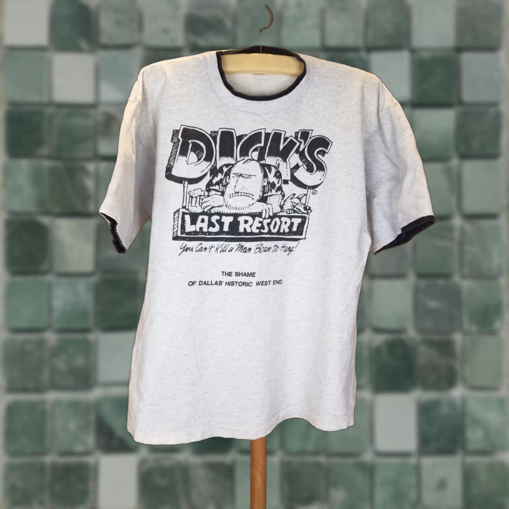 TEE JAYS VINTAGE DICK'S LAST RESORT T-SHIRT Gray XL SZ XLARGE Men Short Sleeve Crew Neck Cotton Logo Stitch 90s 80s Size US XL / EU 56 / 4 - 1 Thumbnail