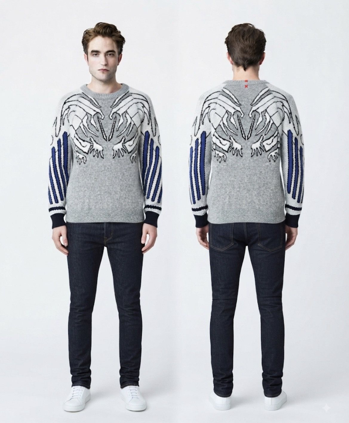 If Six Was Nine × Japanese Brand × Le Grande Bleu (L.G.B.) Japanese Brand GOS Angel Wings Skull Knitwear Size US M / EU 48-50 / 2 - 1 Thumbnail
