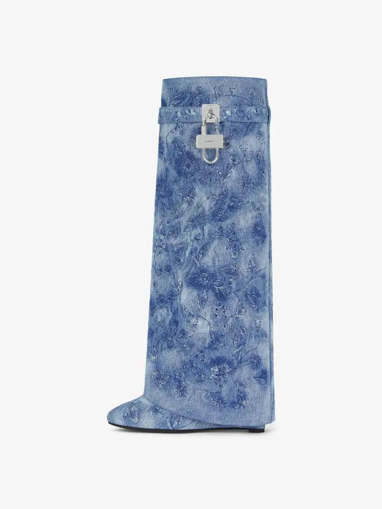 Givenchy o1lv12m0326 Shark Lock Pant Boots 90mm in Blue Size US 8 / IT 38 - 3 Thumbnail