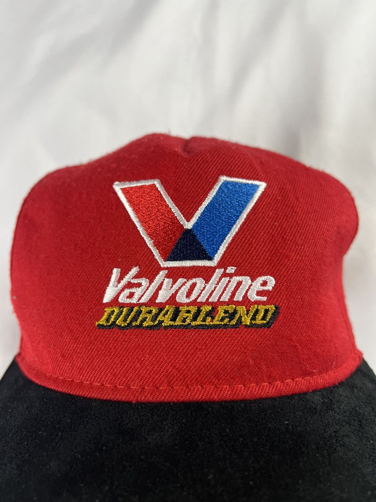 Vintage Valvoline Durablend Hat Vintage 90s Car Racing Leather strap Size ONE SIZE - 2 Thumbnail