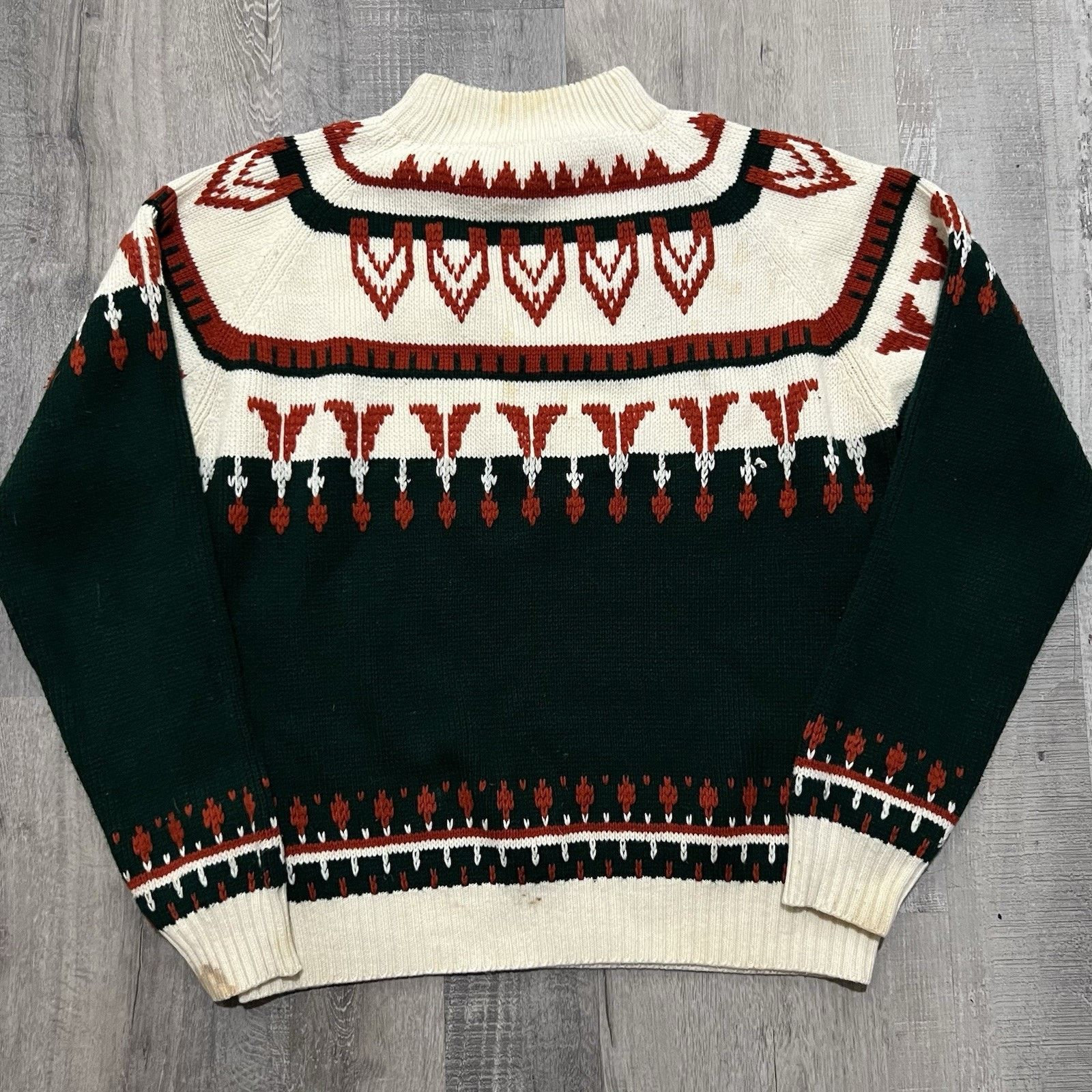 Vintage VTG 70s 80s JCPenney Acrylic Fair Isle Pull Over Sweater L Size US L / EU 52-54 / 3 - 1 Thumbnail