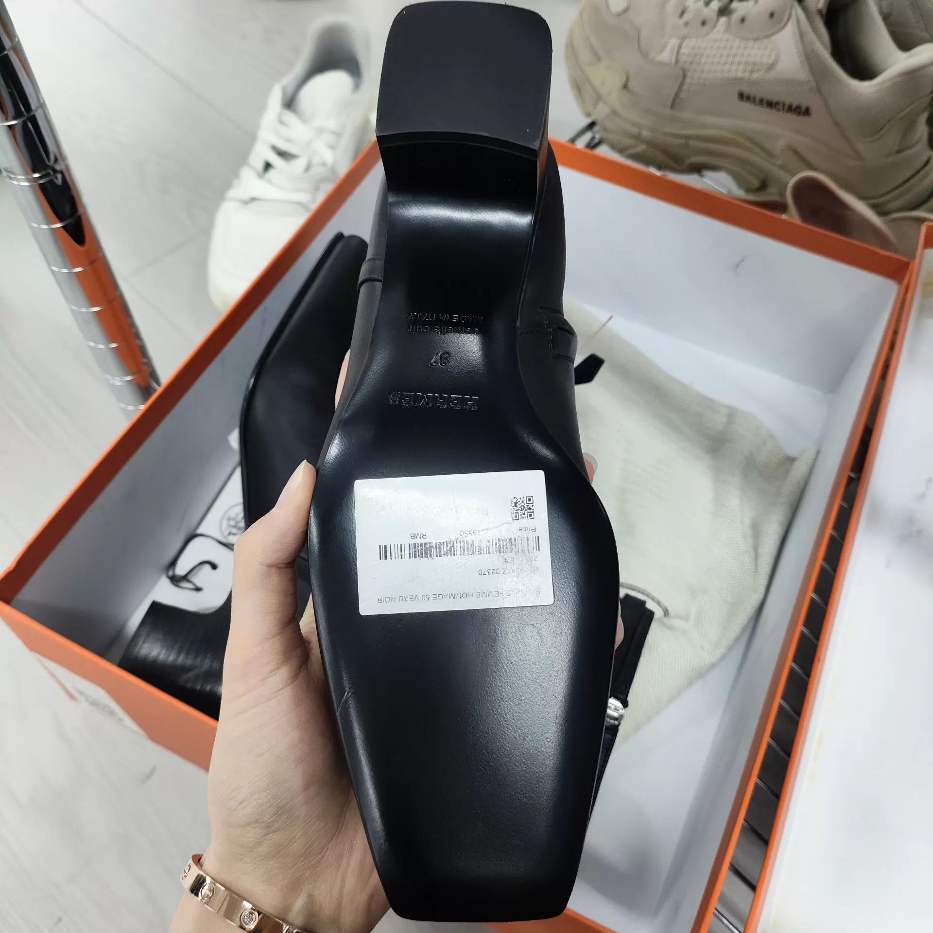 Hermes Hermès Sheepskin Boots 37 Black Size US 6.5 / IT 36.5 - 3 Thumbnail