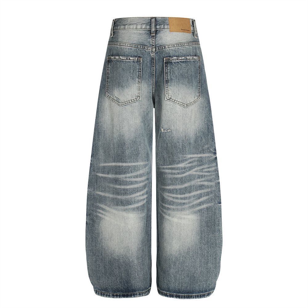 Jean Punk Retro Men's Distressed Ripped Washed Jeans Size US 32 / EU 48 - 2 Thumbnail