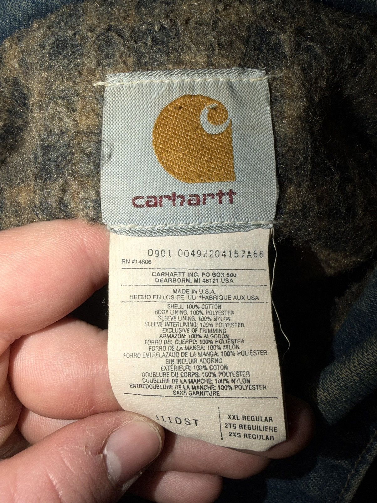 Carhartt Vintage Carhartt J11 Blanket Lined Work Denim Jean Jacket Size US XXL / EU 58 / 5 - 5 Thumbnail