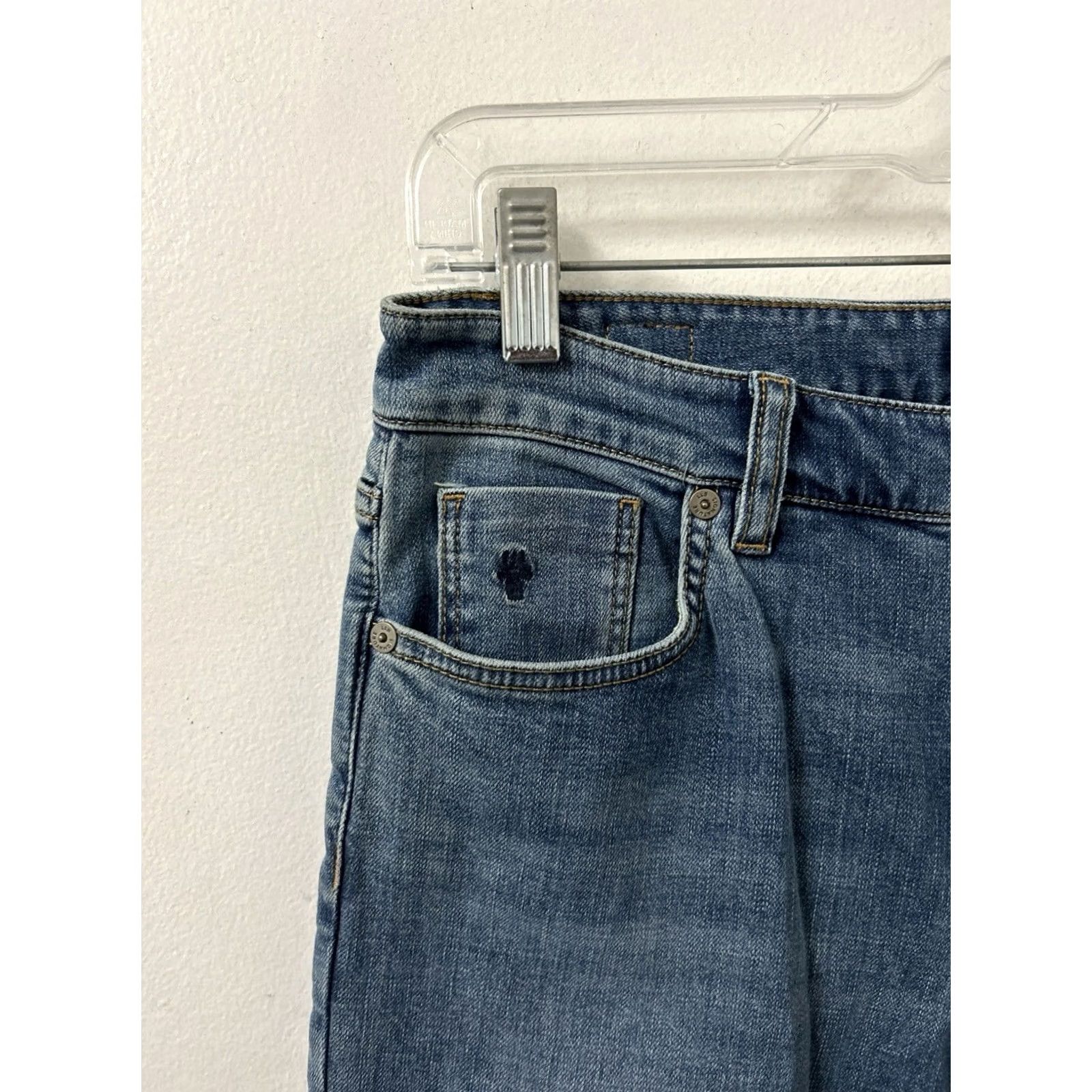 Vintage LL Bean Signature Jeans Womens 4 Blue Plaid Lined Organic Cotton Denim 5-Pocket Zipper Button Straight Fall Winter Size 27" / US 4 / IT 40 - 5 Thumbnail