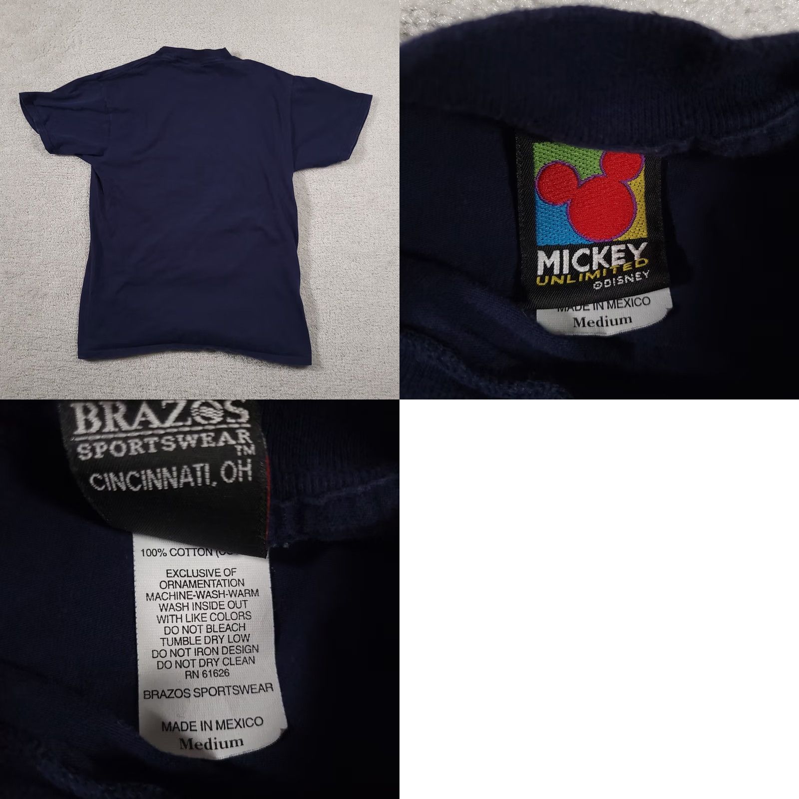 Disney VINTAGE Disney Mickey Mouse Shirt Adult Medium Navy Blue Short Sleeve All Over Print Mens Shirt Size US M / EU 48-50 / 2 - 9 Thumbnail