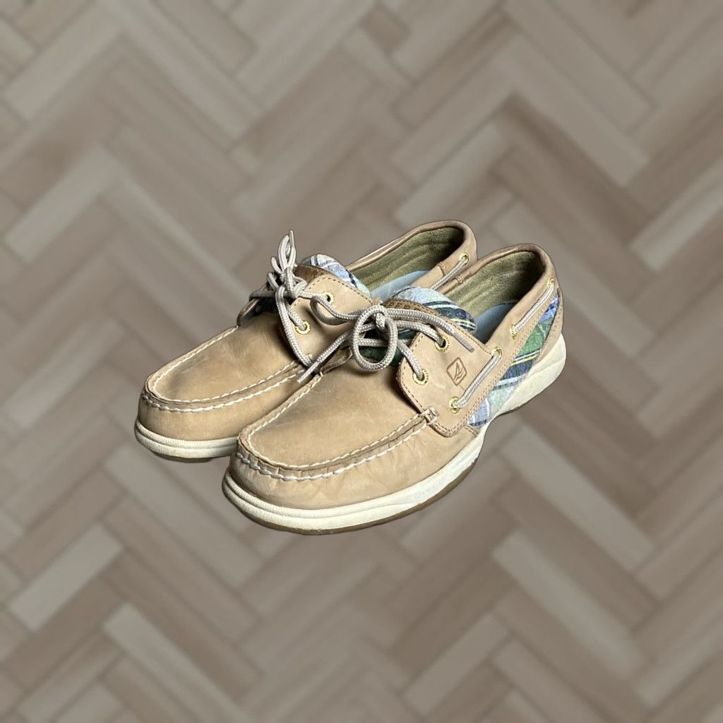 Sperry Sperry Top-Sider Boat Shoes Womens 8 M Bluefish Plaid Sequin Leather Multicolor Leopard Casual Shoes Size M / US 6-8 / IT 42-44 - 1 Thumbnail