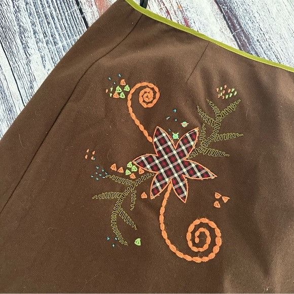 Vintage Vintage Y2K Field Gear Embroidered Boho Midi Skirt Size 32" / US 10 / IT 46 - 3 Thumbnail