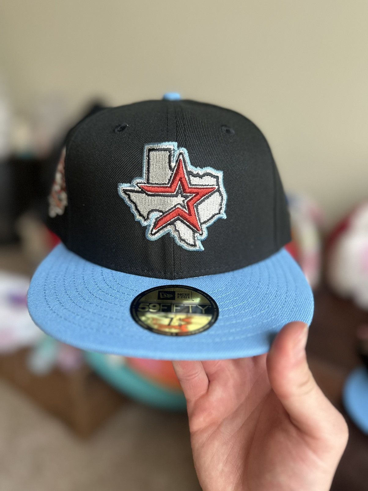 image of Vintage Houston Astros 45Th Anniversary Hat Club Noho 7 1/8 in Black, Men's
